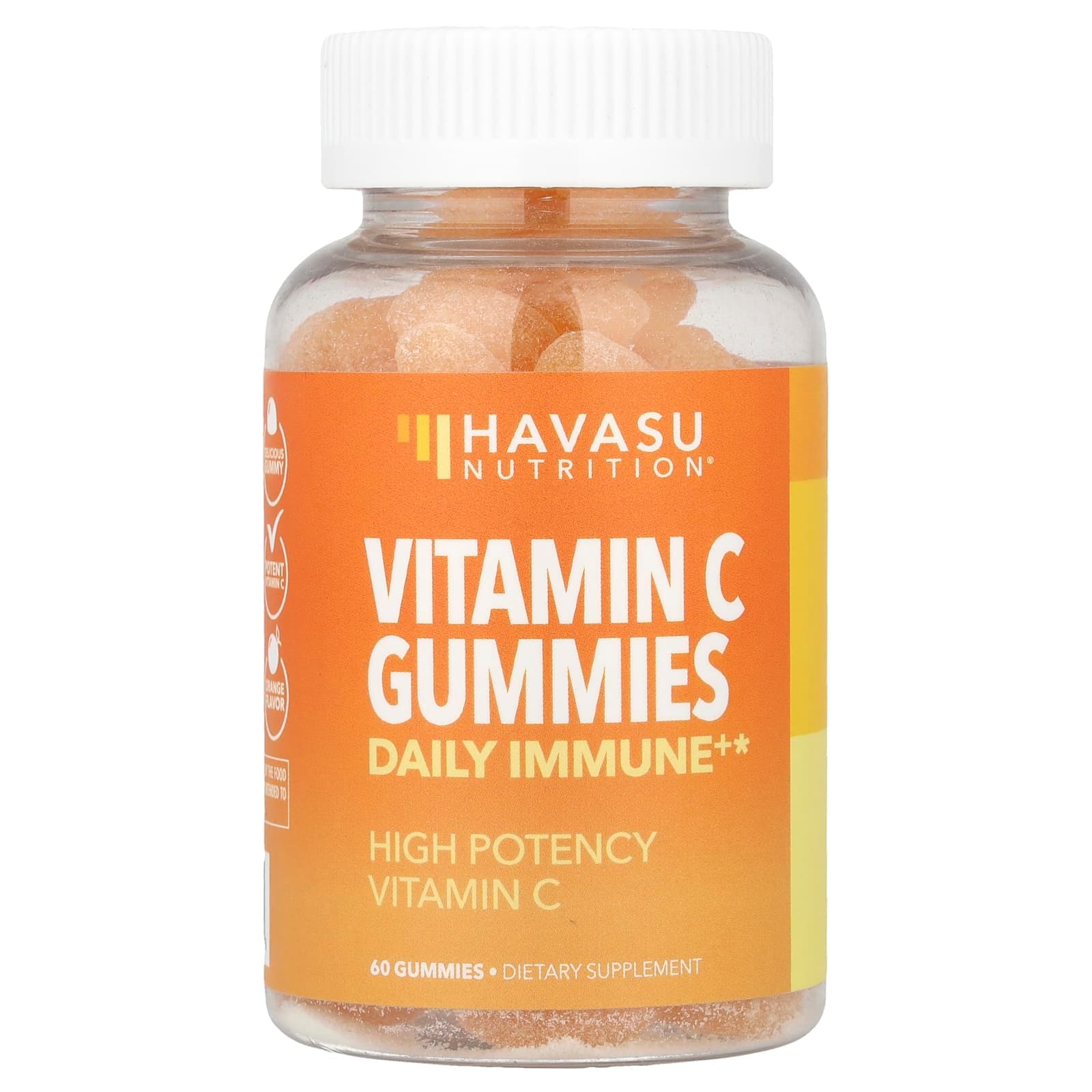 Havasu Nutrition Vitamin C Gummies, Daily Immune+ – Orange – 60 gommes de Havasu Nutrition