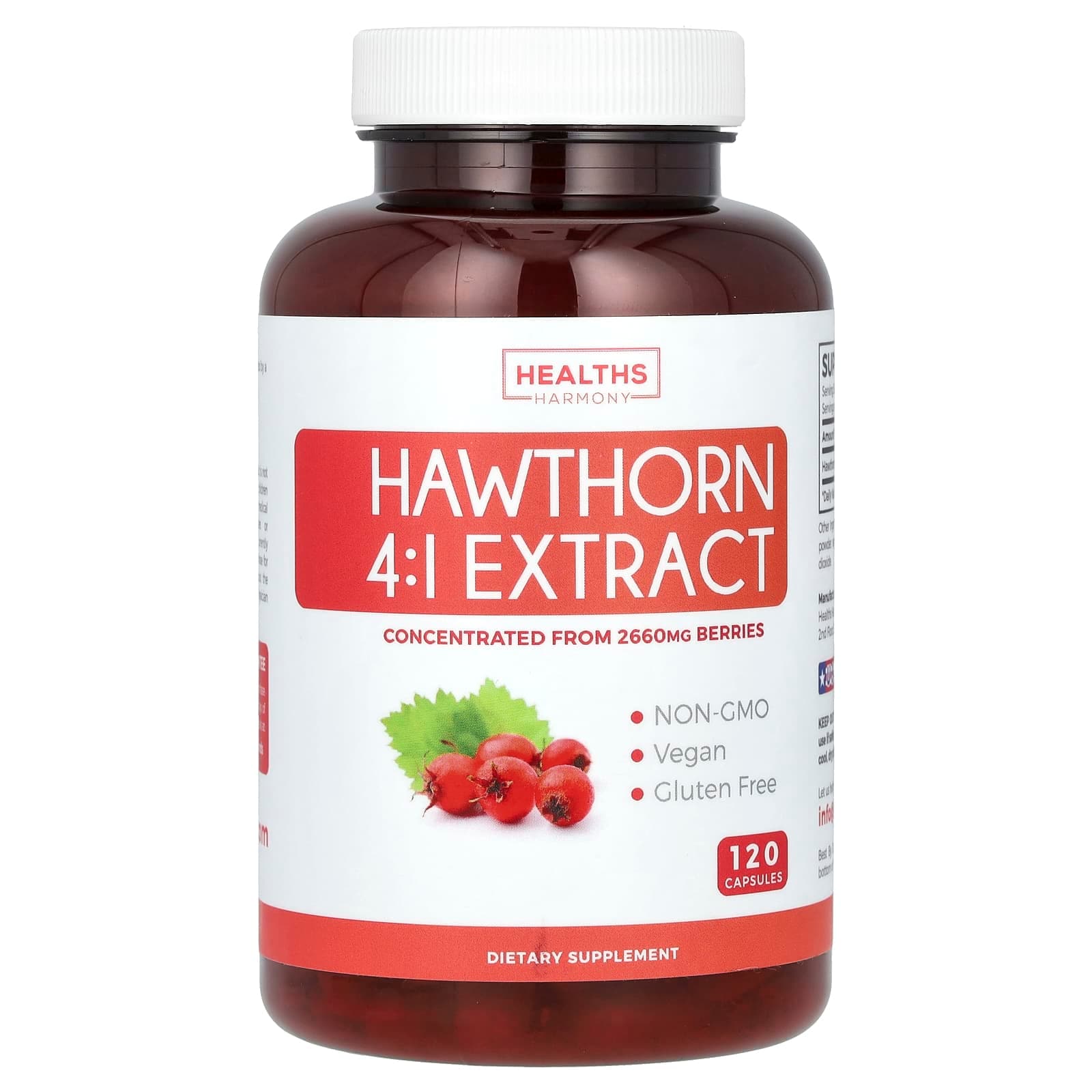 Healths Harmony Hawthorn 4:1 Extract – 120 gélules de Healths Harmony