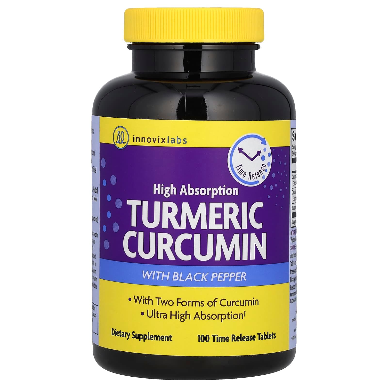 InnovixLabs Turmeric Curcumin, High Absorption, 100 Time Release Tablets de InnovixLabs