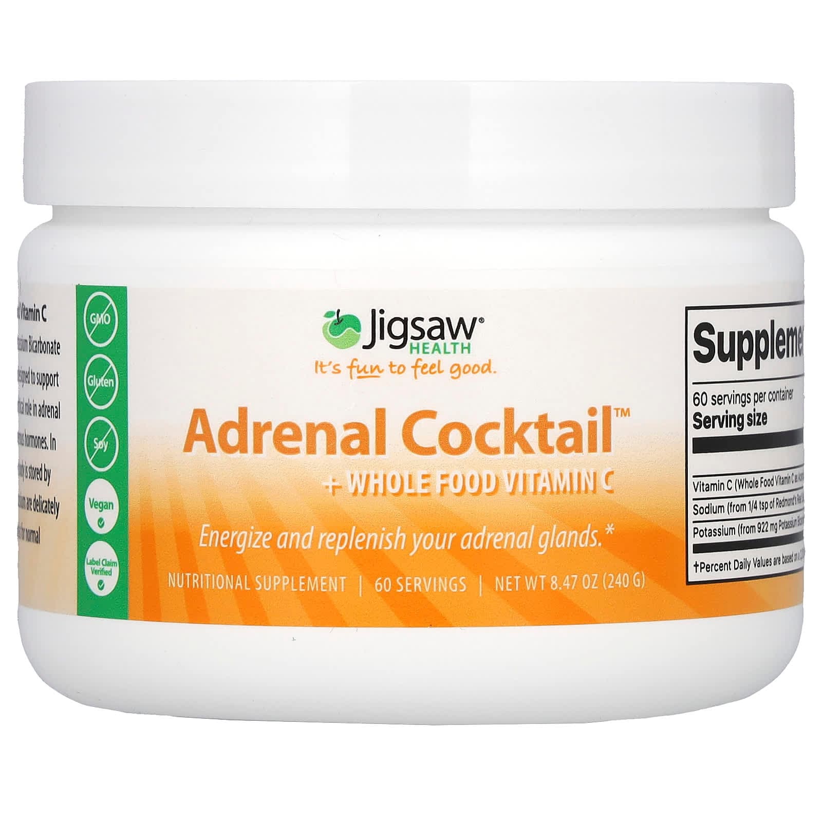 Jigsaw Health Adrenal Cocktail + Wholefood Vitamin C – 240 g de Jigsaw Health