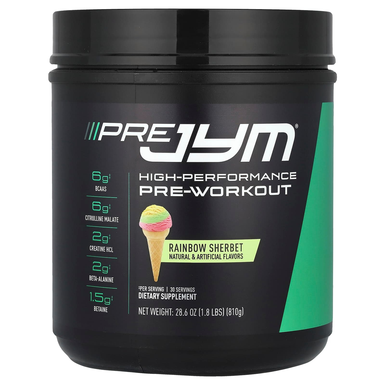 JYM Supplement Science Pre JYM, High-Performance Pre-Workout, Rainbow Sherbet – 810 g de JYM Supplement Science