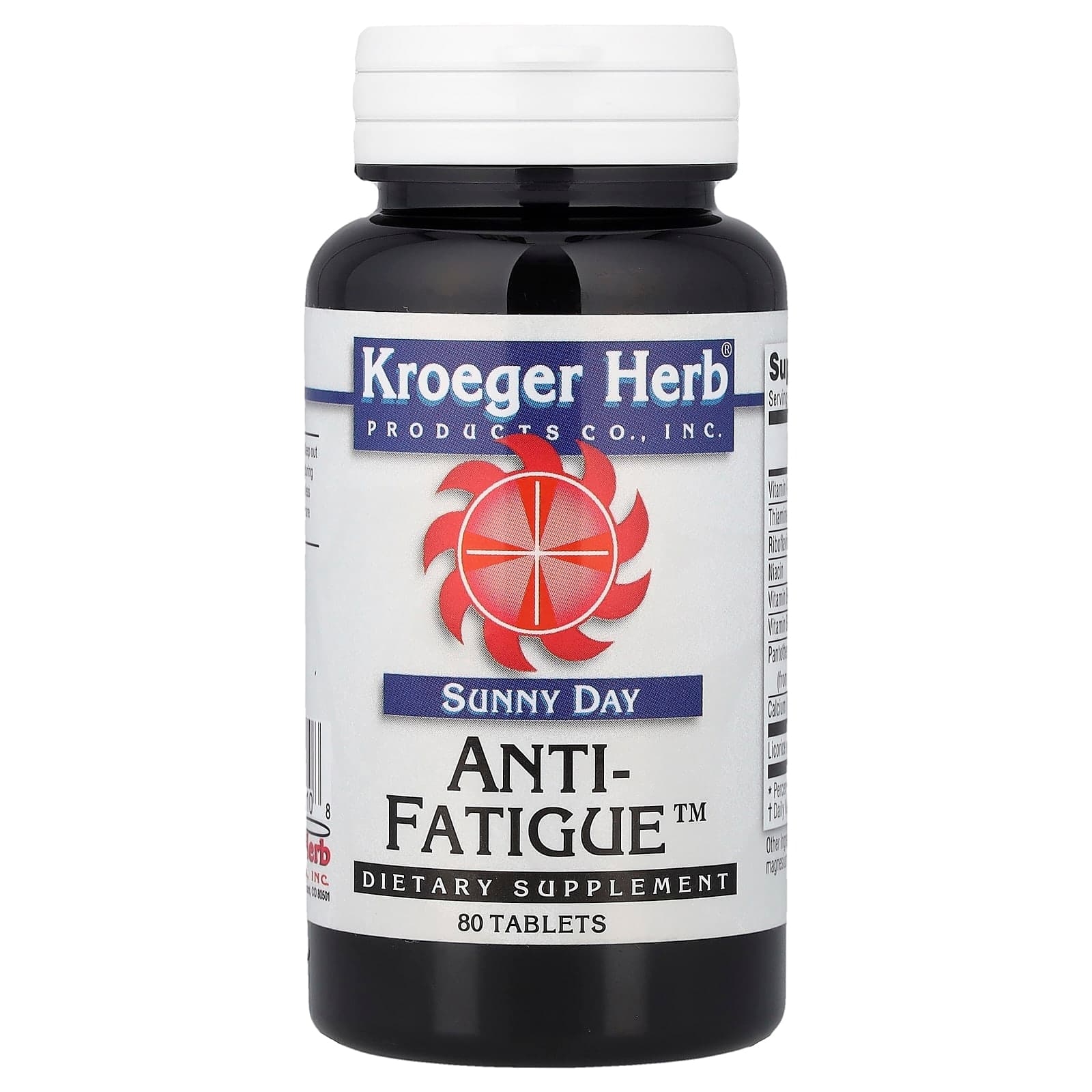 Kroeger Herb Co Sunny Day, Anti-Fatigue – 80 comprimés de Kroeger Herb