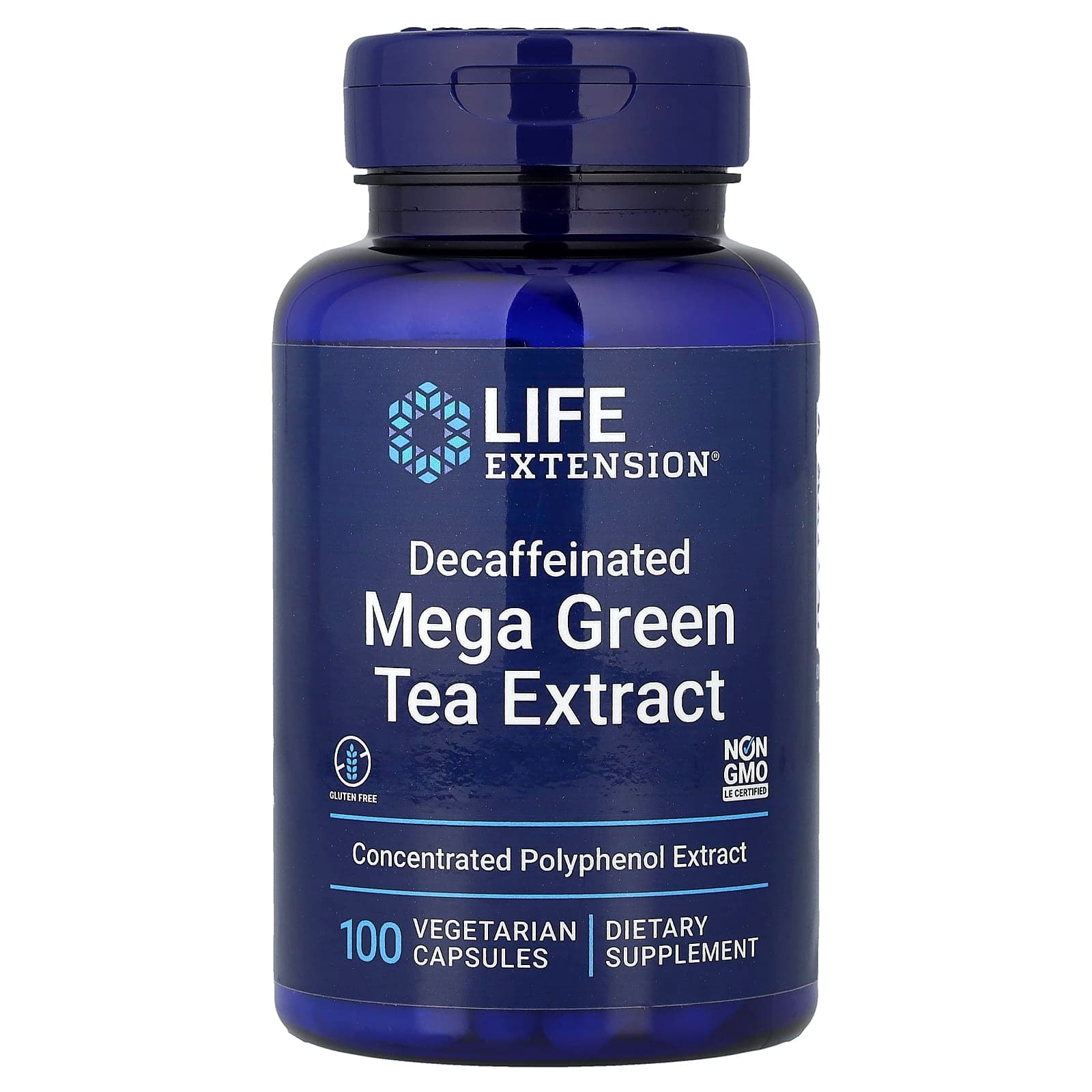 Life Extension Mega Green Tea Extract, Decaffeinated – 100 gélules végétales de Life Extension