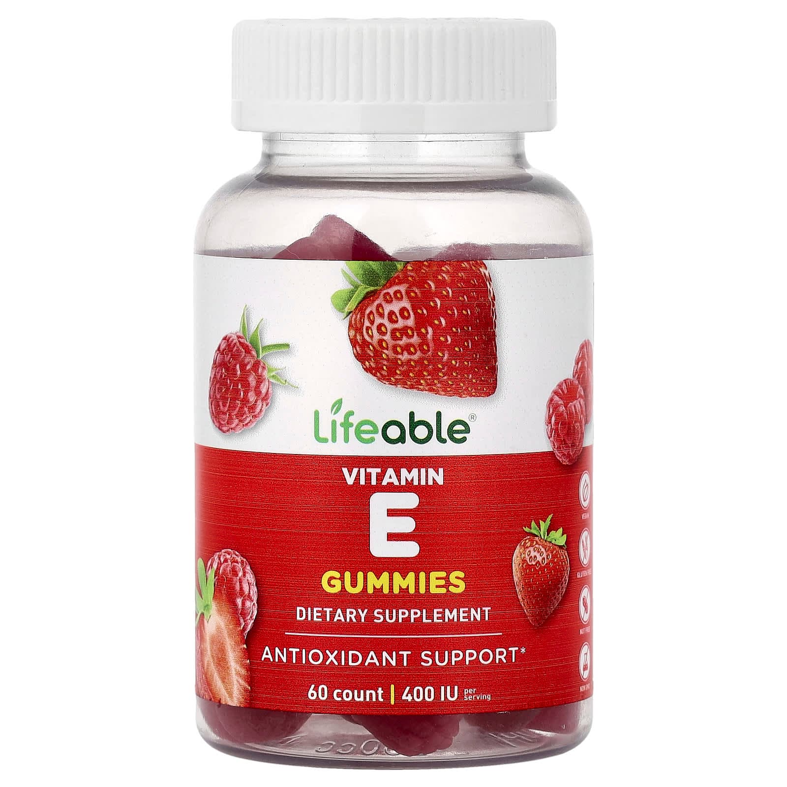 Lifeable Vitamin E Gummies – Berry – 60 gommes de Lifeable