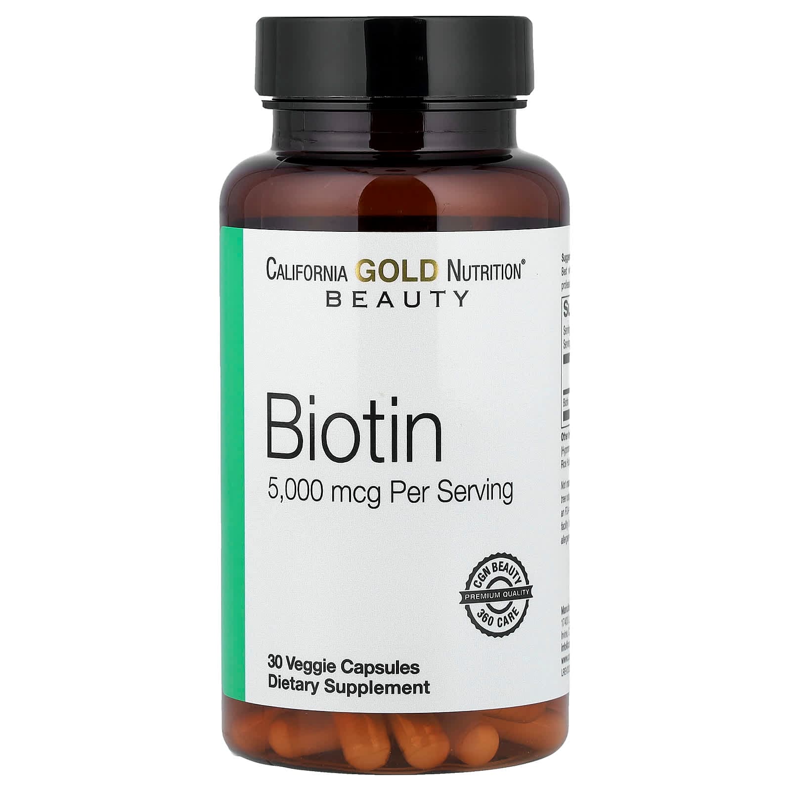 California Gold Nutrition Biotin – 30 gélules végétales de California Gold Nutrition