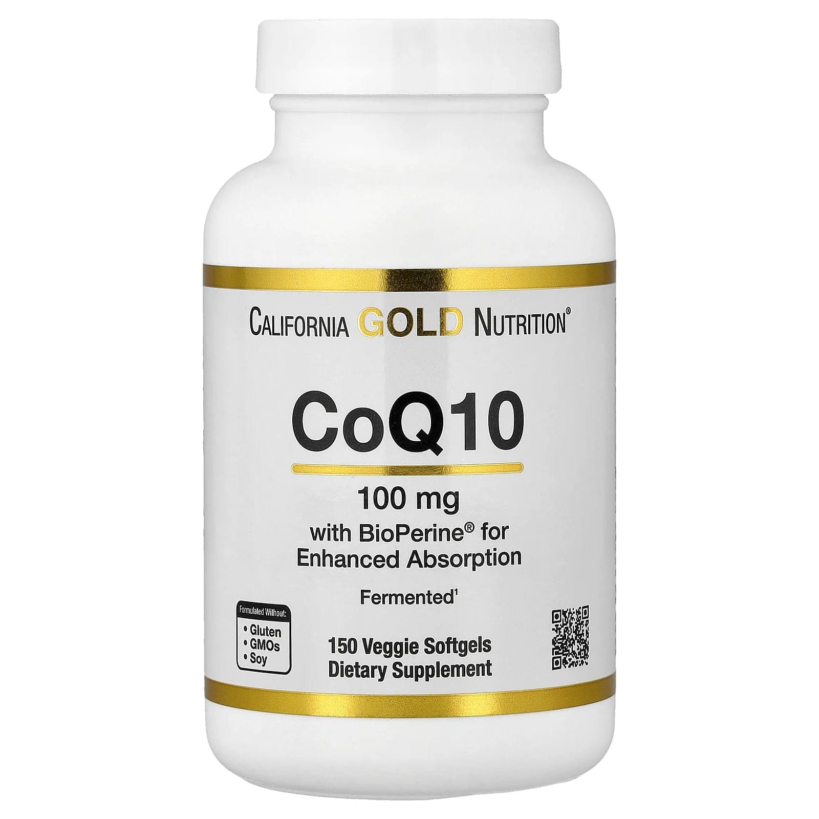 California Gold Nutrition CoQ10 with Bioperine Black Pepper Extract, 150 Veggie Softgels de California Gold Nutrition