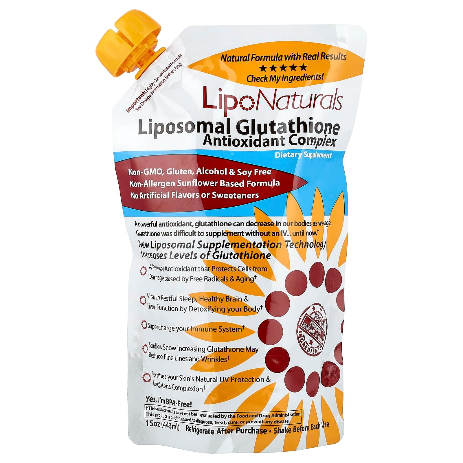 Lipo Naturals Liposomal Glutathione Antioxidant Complex – 443 ml de Lipo Naturals