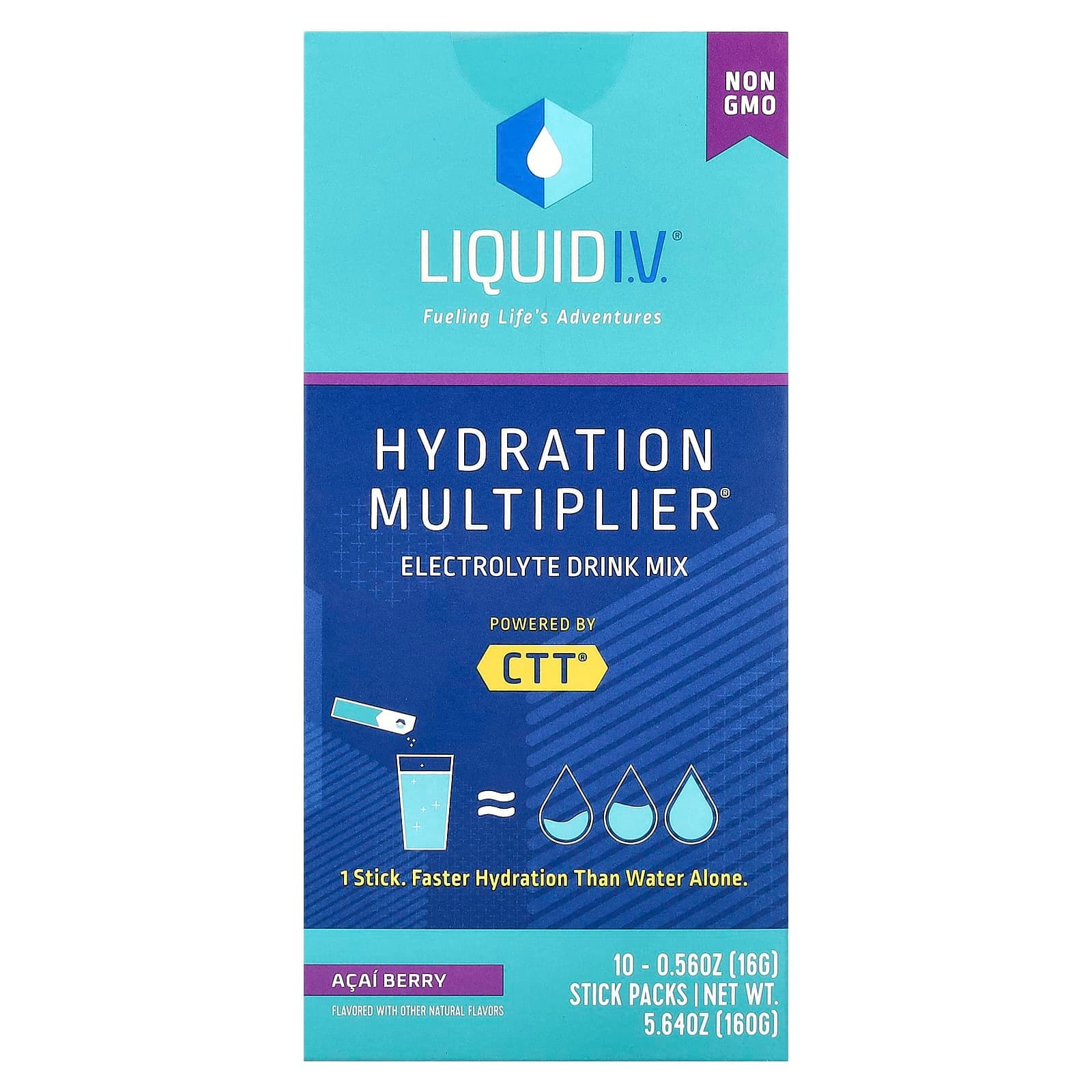 Liquid I.V. Hydration Multiplier, Electrolyte Drink Mix – Acai Berry – 16 g de Liquid I.V.