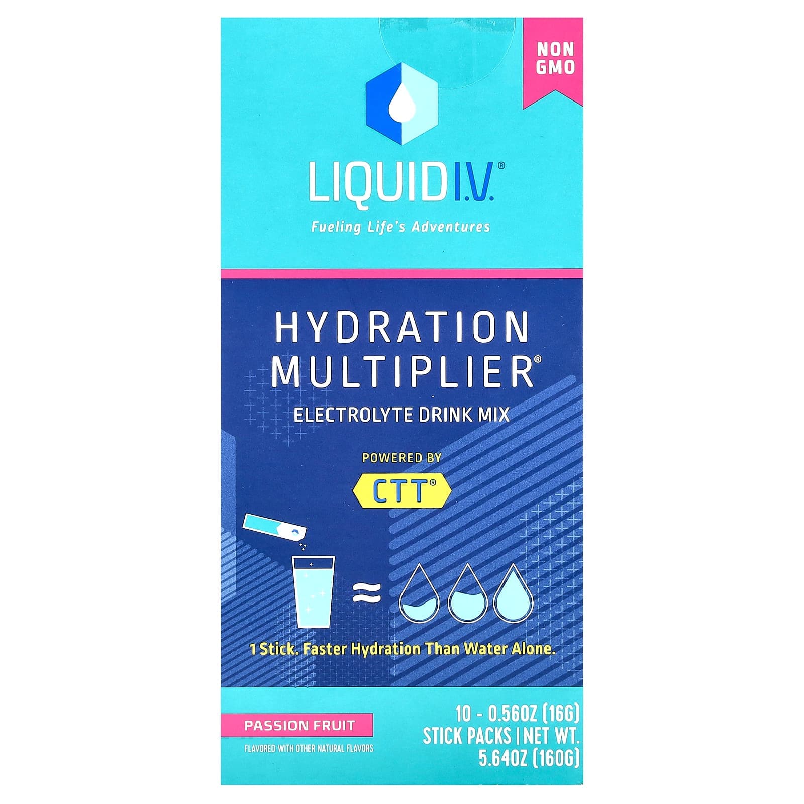 Liquid I.V. Hydration Multiplier, Electrolyte Drink Mix – Passion Fruit – 16 g de Liquid I.V.