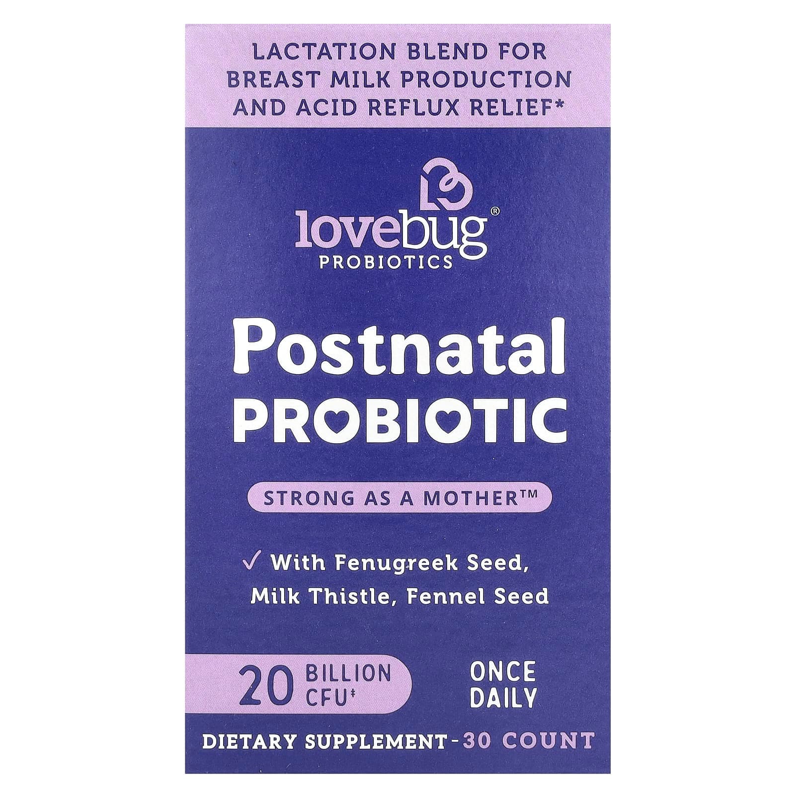 LoveBug Probiotics Postnatal Probiotic – 30 gélules de LoveBug Probiotics