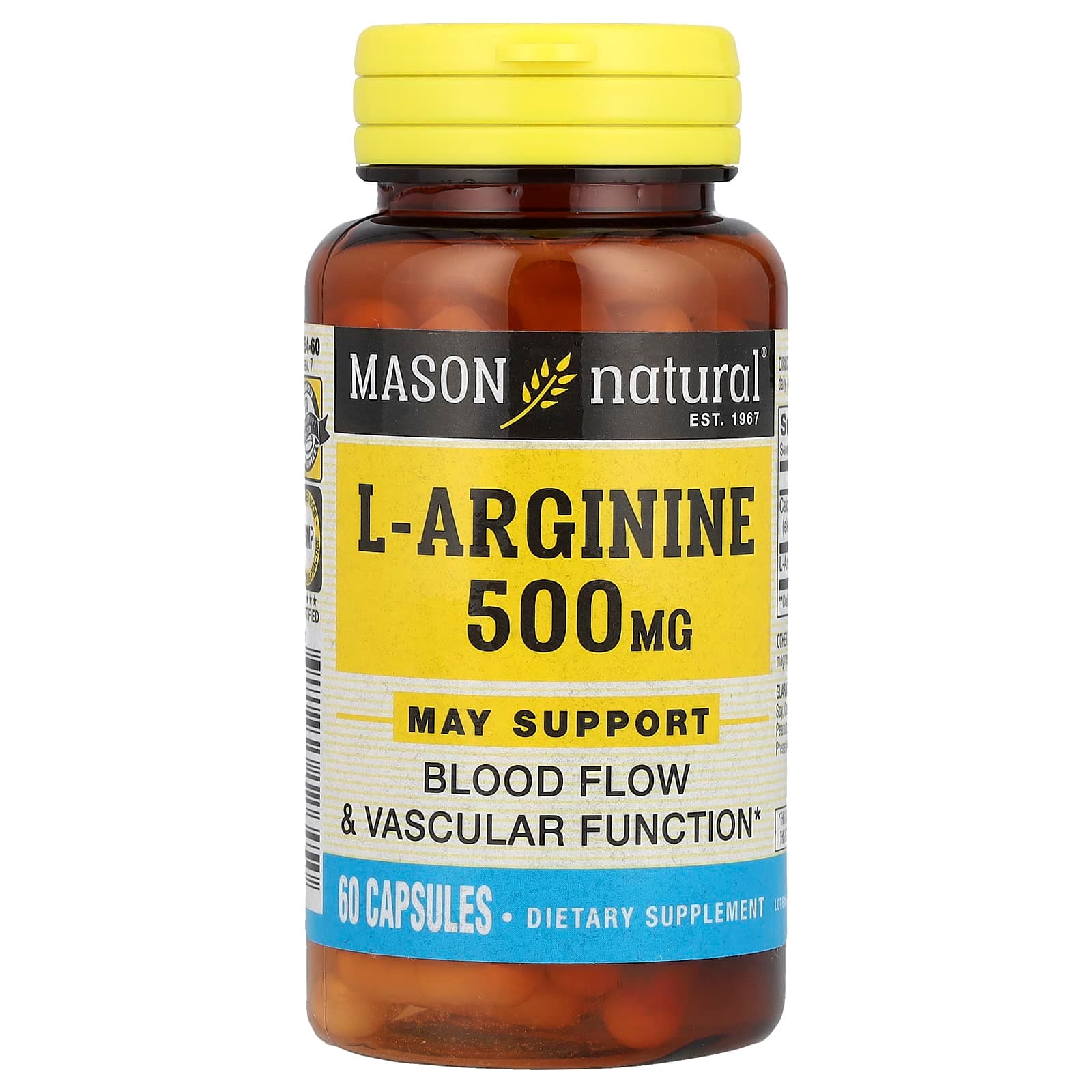Mason Natural L-Arginine – 60 gélules de Mason Natural