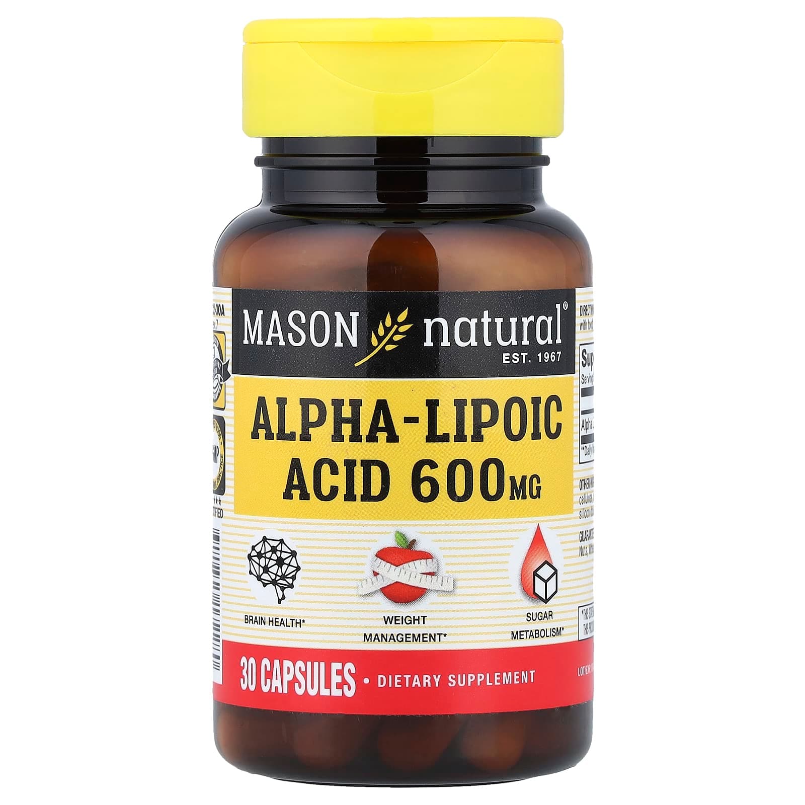 Mason Natural Alpha-Lipoic Acid – 30 gélules de Mason Natural