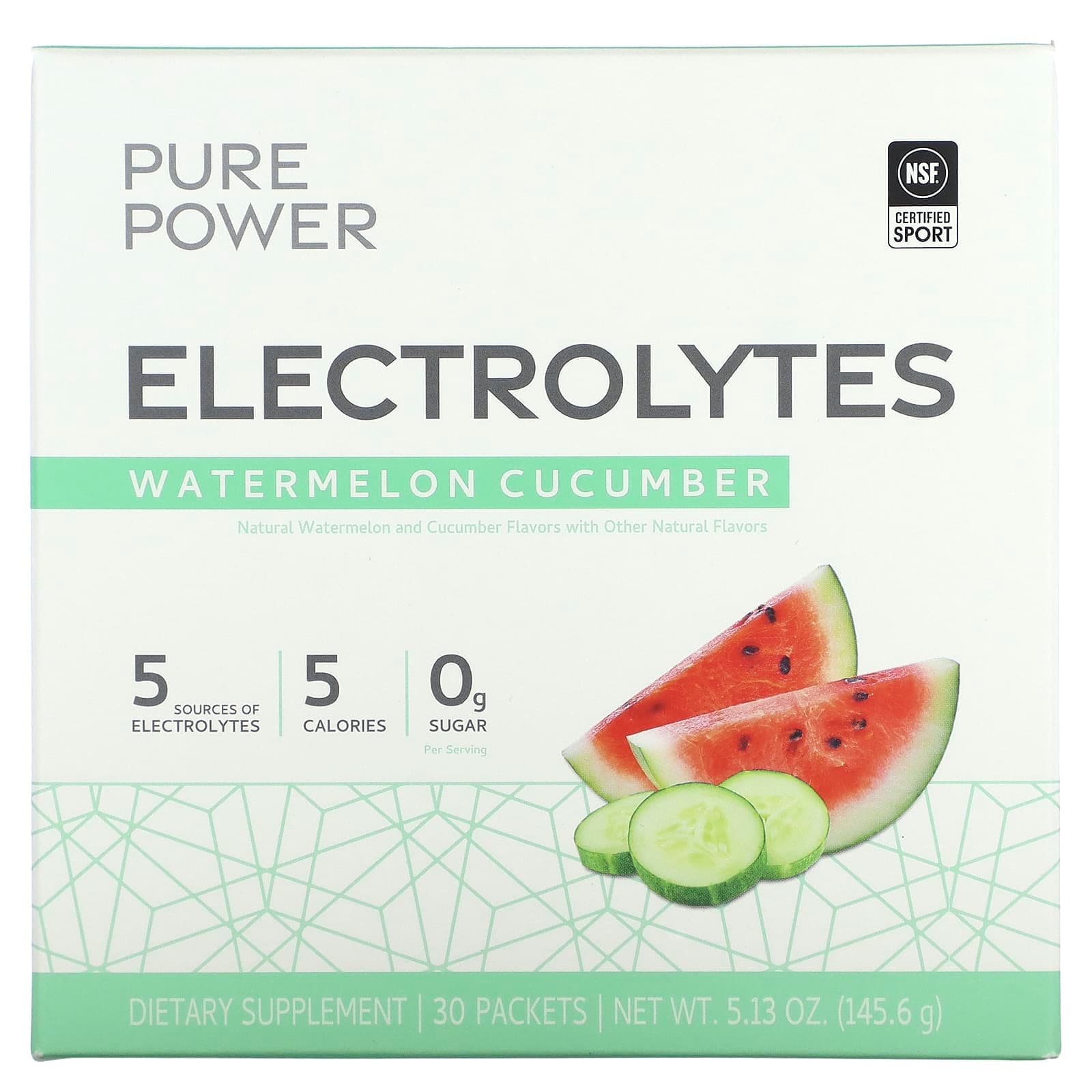Dr. Mercola Pure Power, Electrolytes – Watermelon Cucumber – 145,6 g de Dr. Mercola
