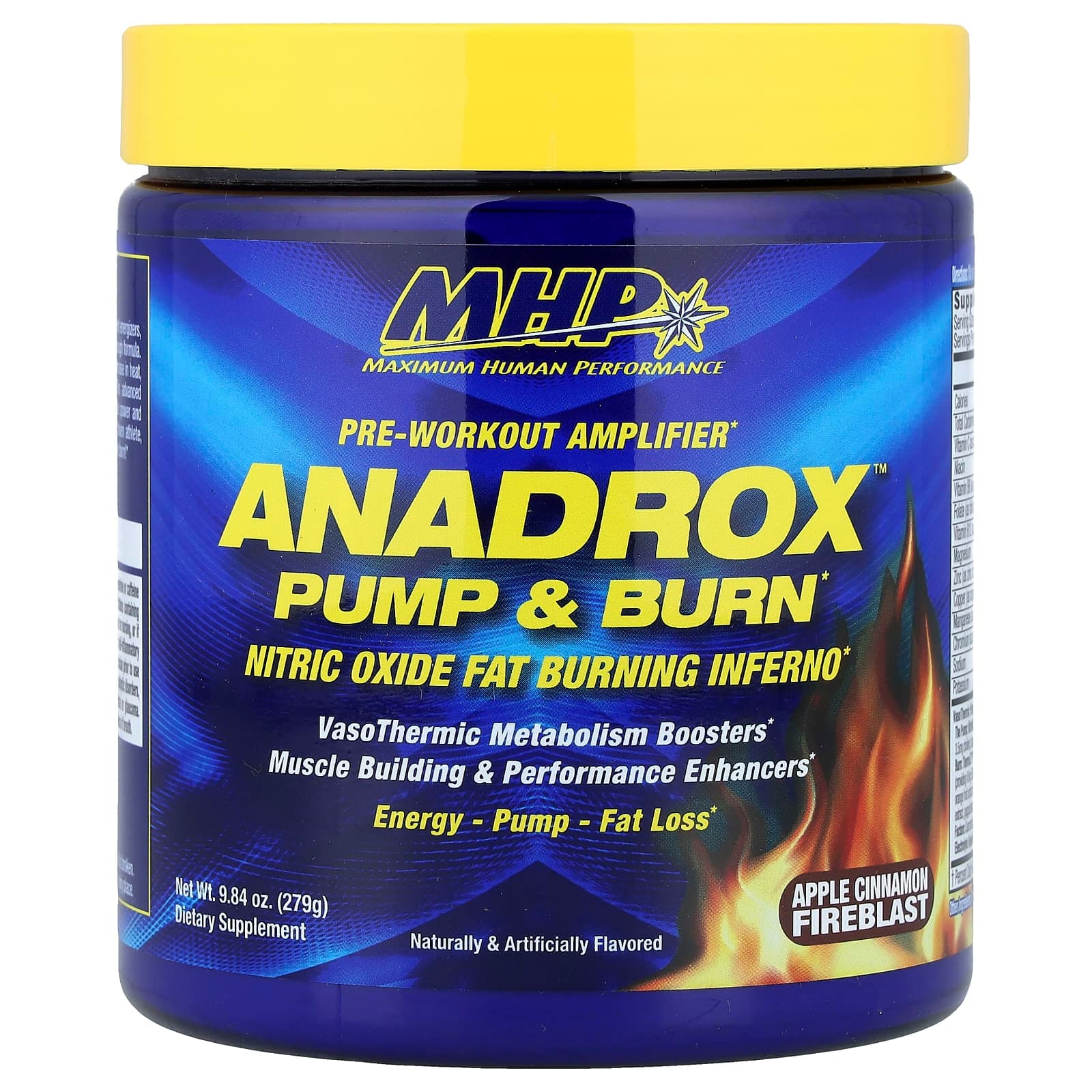 MHP Anadrox Pump & Burn, Pre-Workout Amplifier – Apple Cinnamon Fireblast – 279 g de MHP