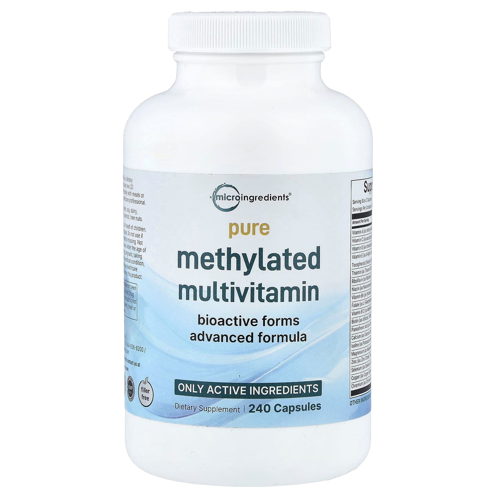 Micro Ingredients Pure Methylated Multivitamin – 240 gélules de Micro Ingredients