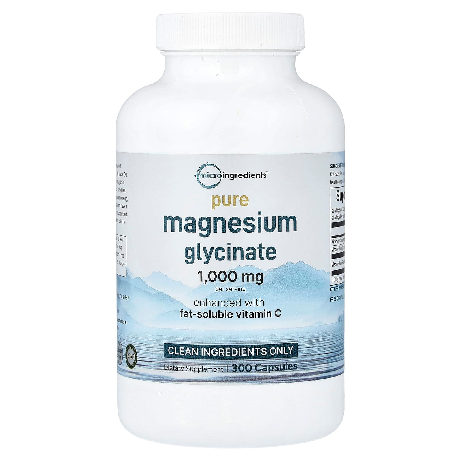 Micro Ingredients Pure Magnesium Glycinate With Vitamin C – 300 gélules de Micro Ingredients