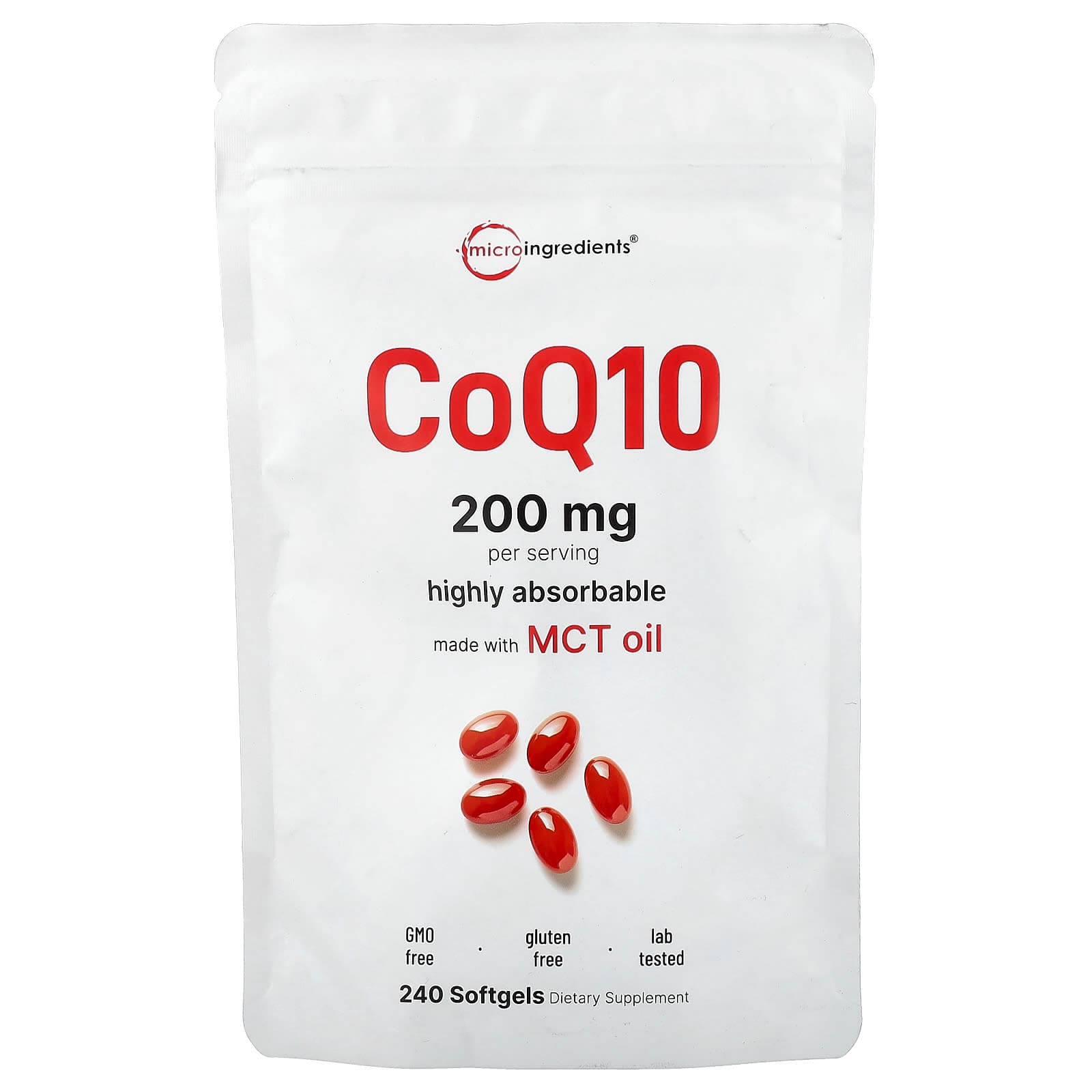 Micro Ingredients CoQ10 – 240 capsules molles de Micro Ingredients