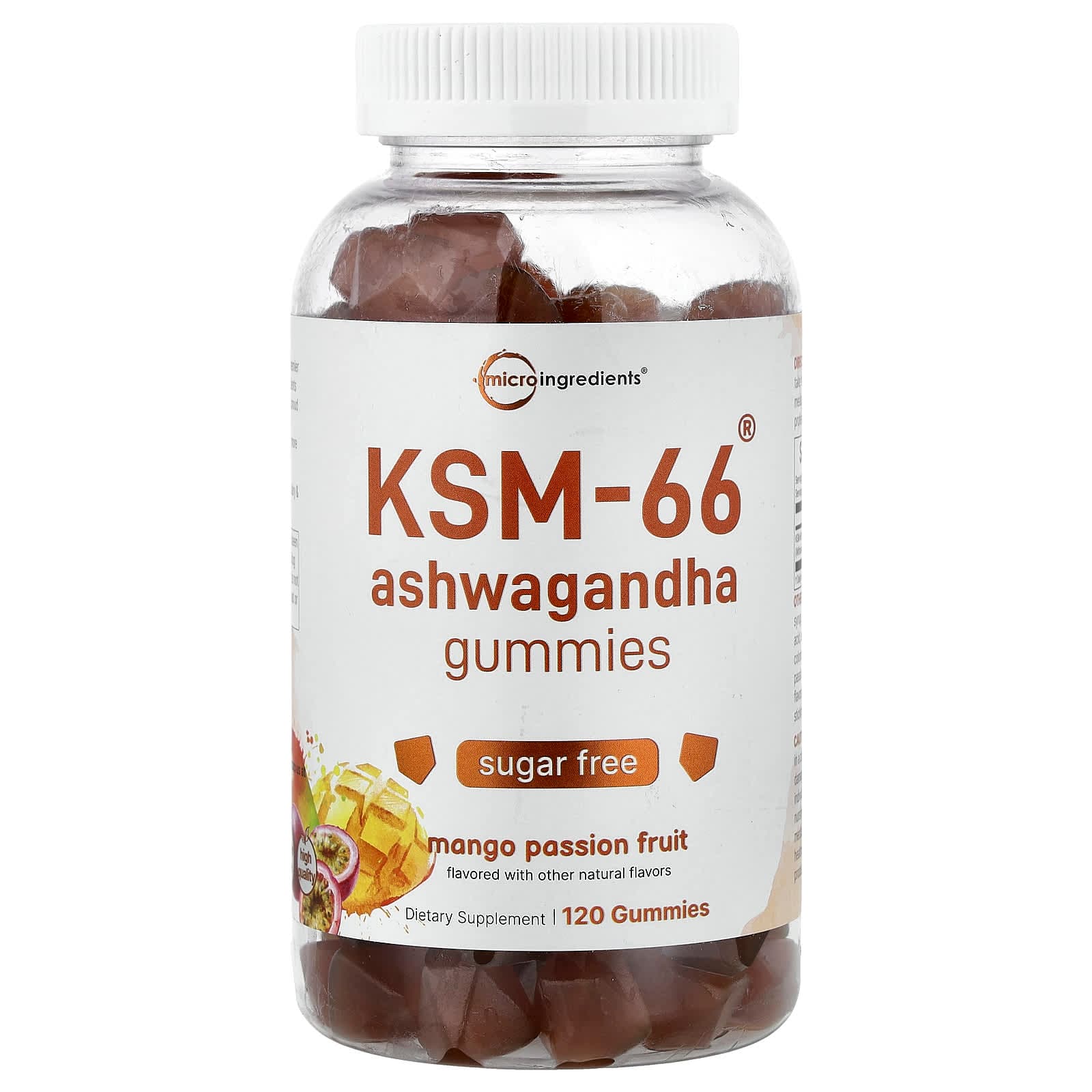 Micro Ingredients KSM-66 Ashwagandha Gummies – Mango Passion Fruit – 120 gommes de Micro Ingredients