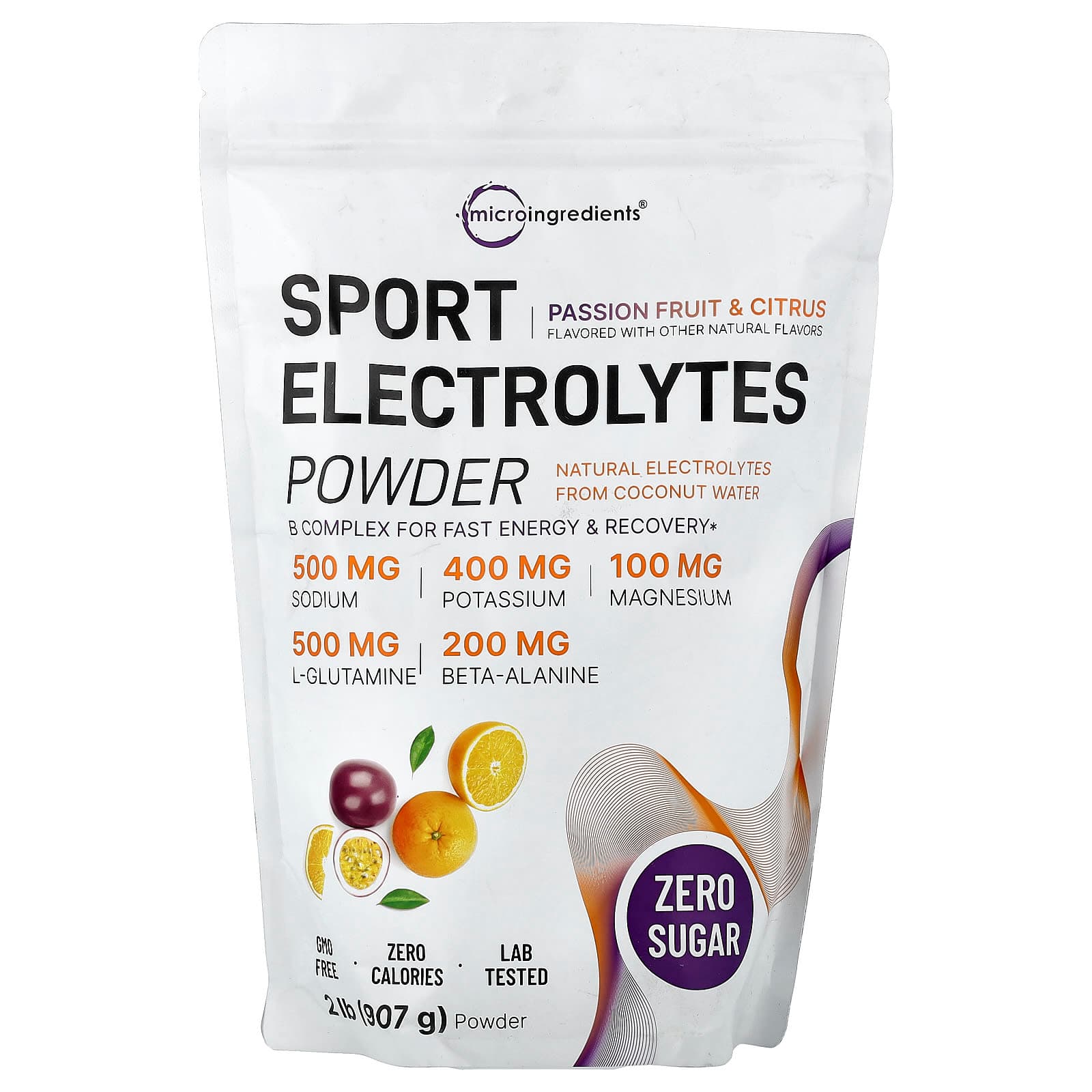 Micro Ingredients Sport Electrolytes Powder – Passion Fruit & Citrus – 907 g de Micro Ingredients