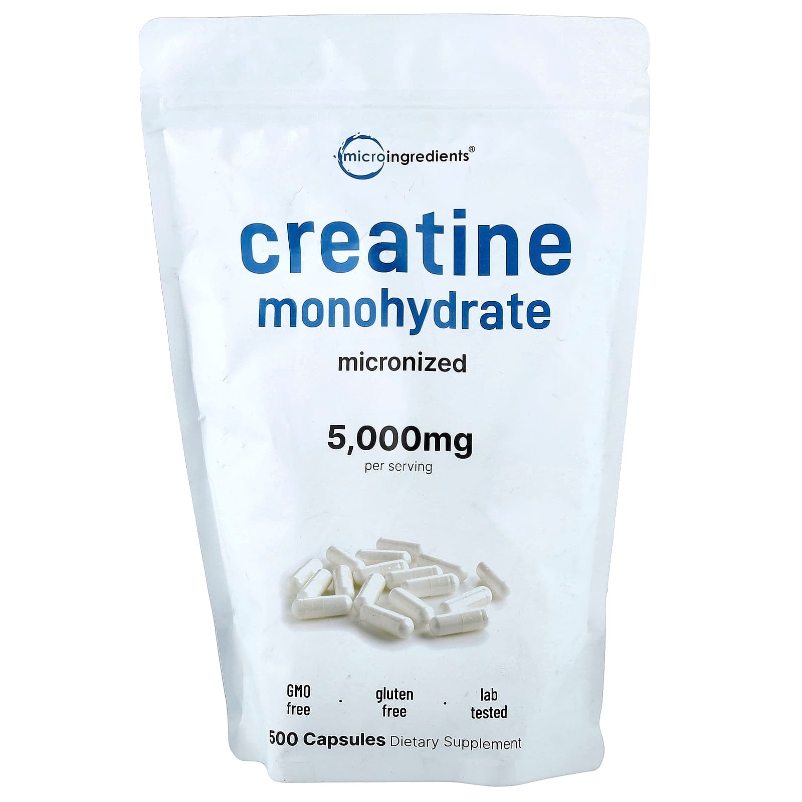 Micro Ingredients Creatine Monohydrate – 500 gélules de Micro Ingredients