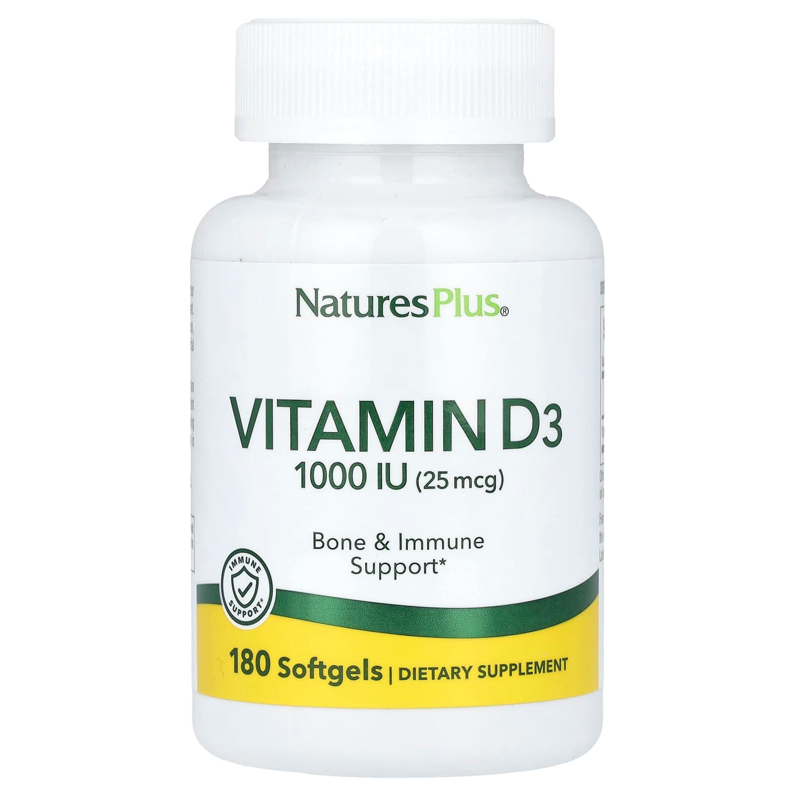 NaturesPlus Vitamin D3 – 180 capsules molles de NaturesPlus