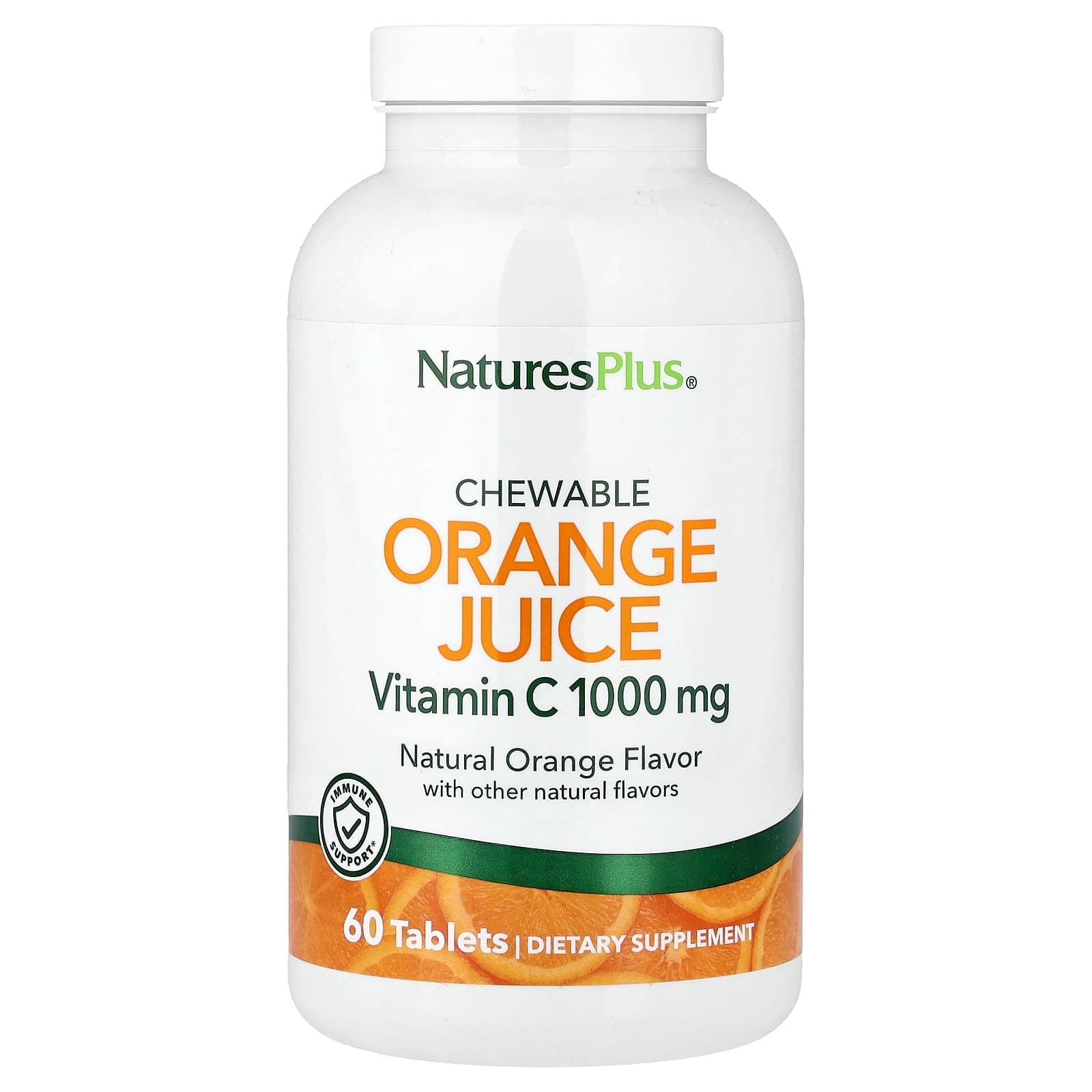 NaturesPlus Chewable Orange Juice, Vitamin C, Natural Orange – Chewable Orange Juice – 60 comprimés de NaturesPlus