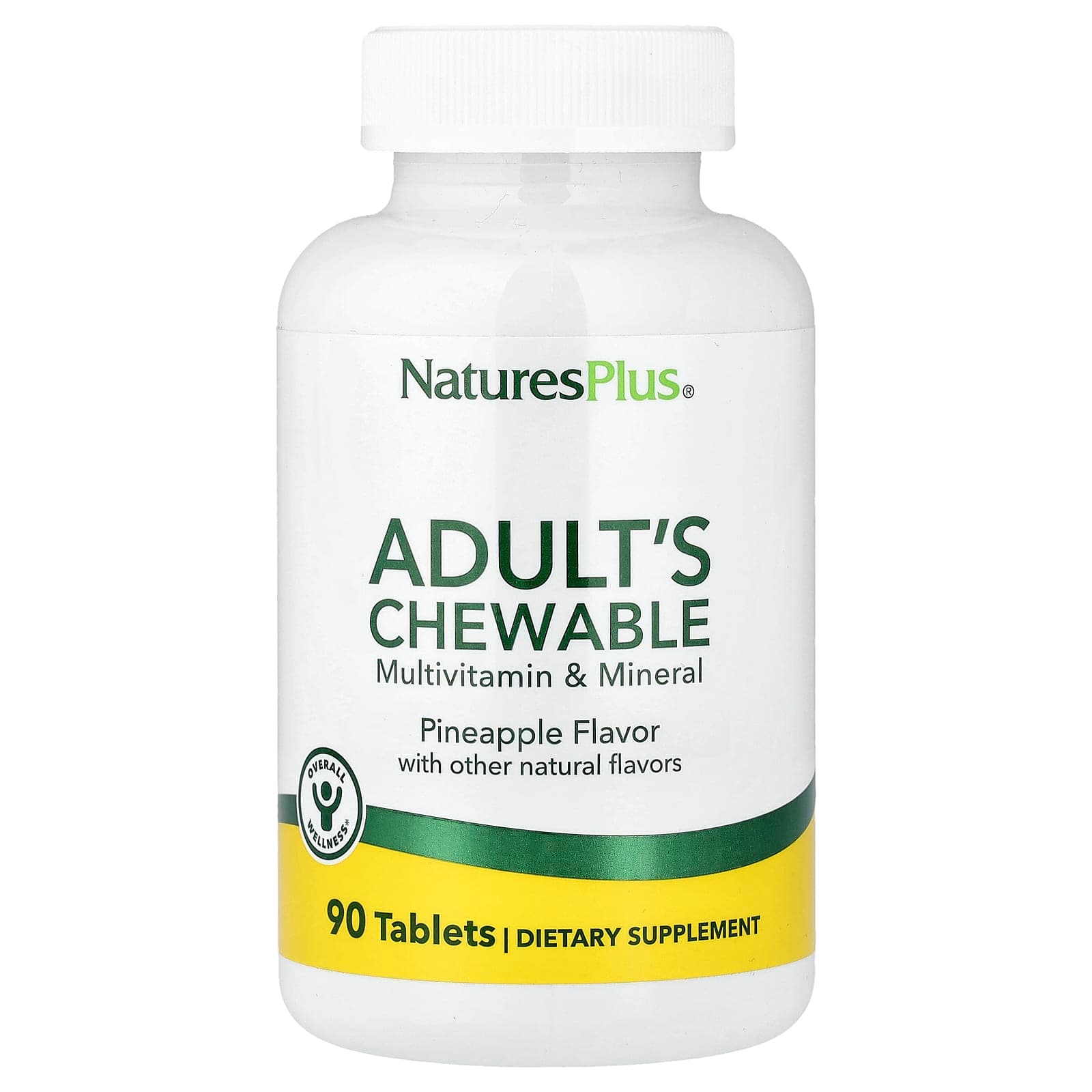 NaturesPlus Adult's Chewable Multivitamin & Mineral – Pineapple – 90 comprimés de NaturesPlus
