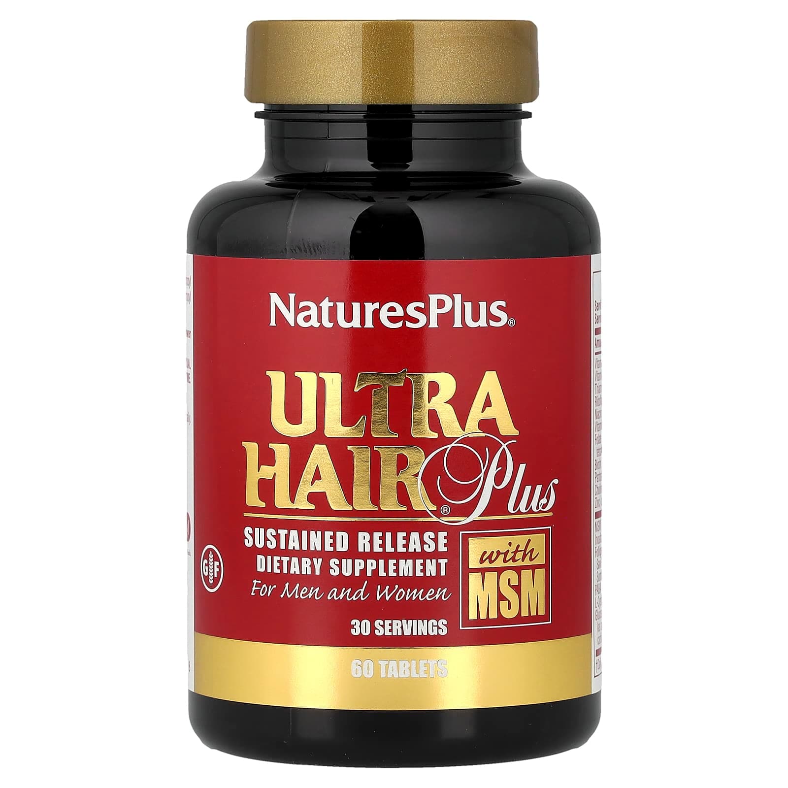 NaturesPlus Ultra Hair Plus with MSM, For Men and Women – 60 comprimés de NaturesPlus