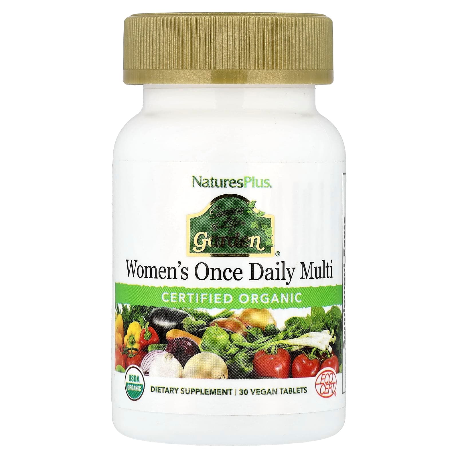 NaturesPlus Source of Life Garden, Organic Women's Once Daily Multi, 30 Vegan Tablets de NaturesPlus