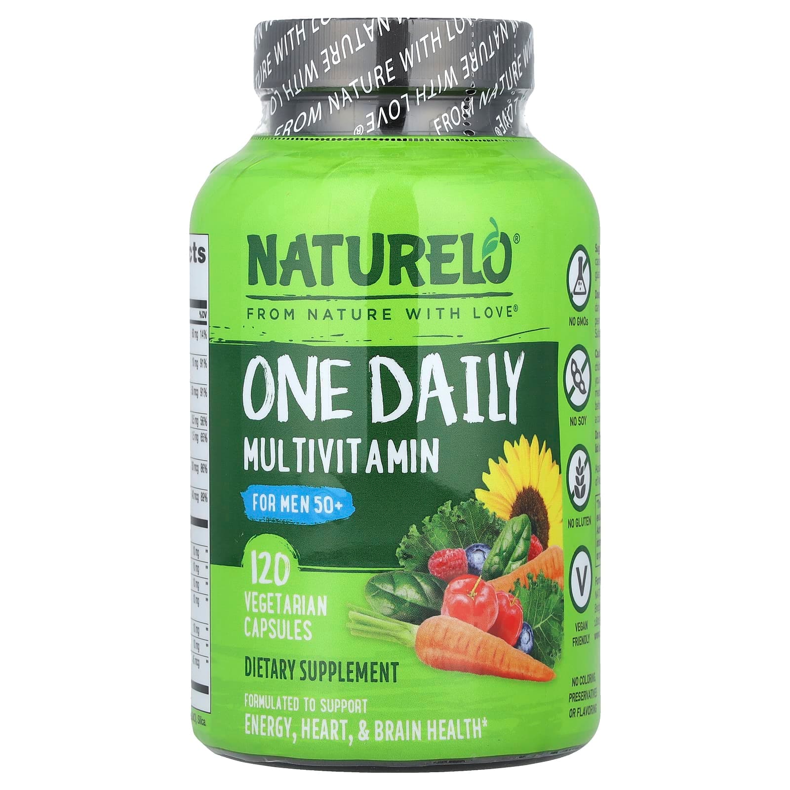 NATURELO One Daily Multivitamin For Men 50+ – 120 gélules végétales de NATURELO