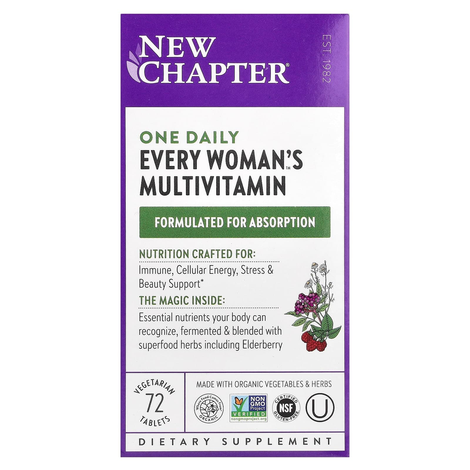 New Chapter One Daily Every Woman's Multivitamin, 72 Vegetarian Tablets de New Chapter