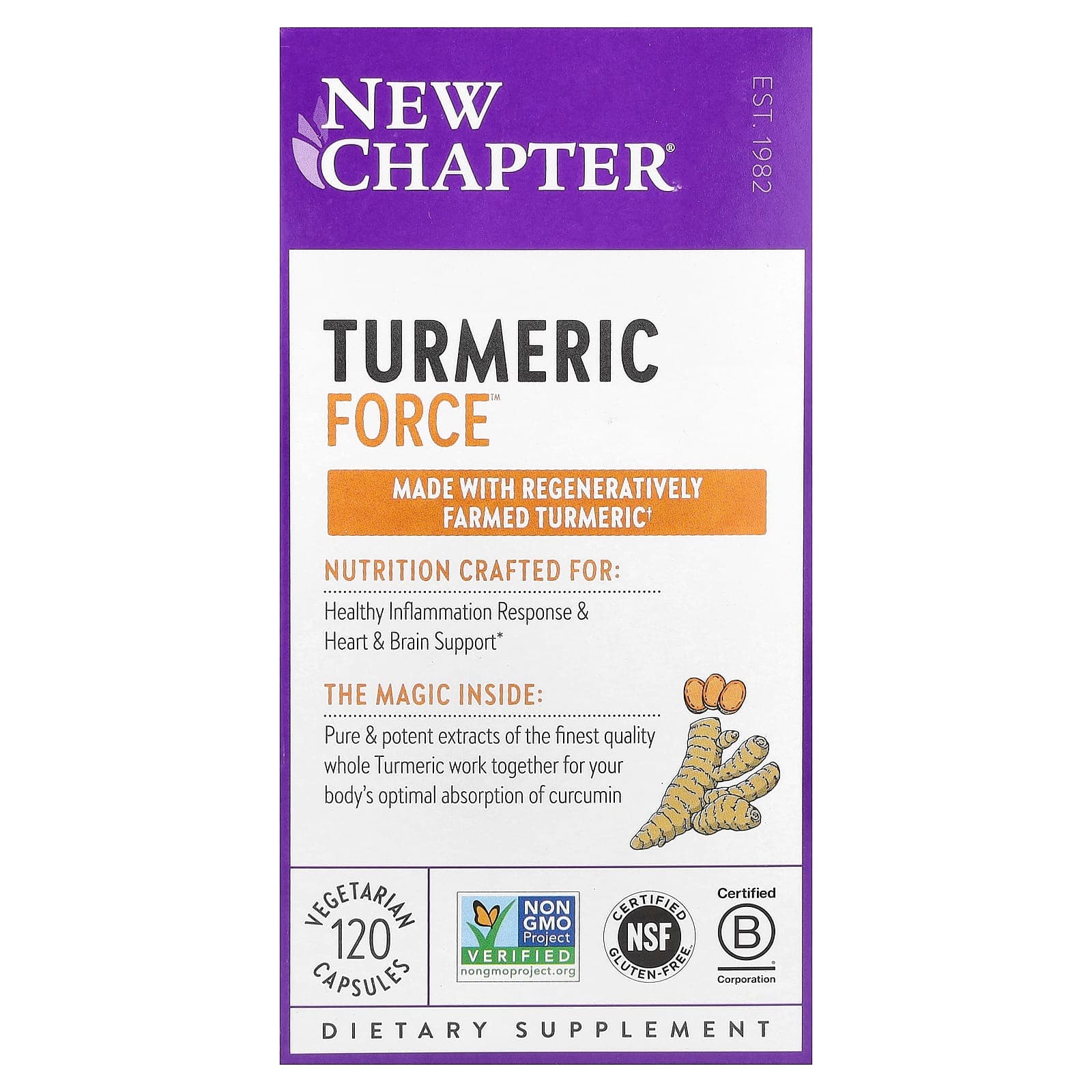 New Chapter Turmeric Force – 120 gélules végétales de New Chapter