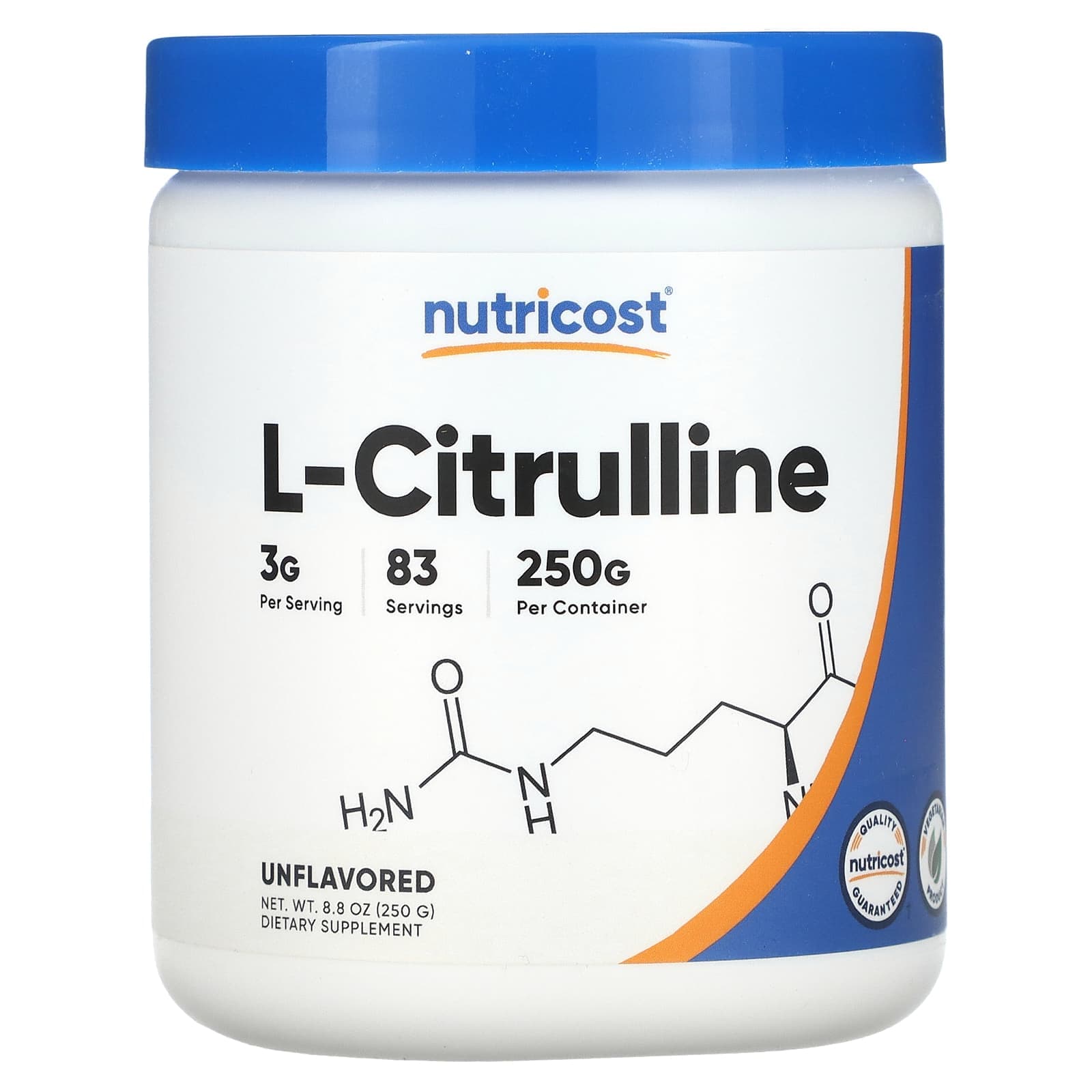 Nutricost L-Citrulline – Sans arôme – 250 g de Nutricost