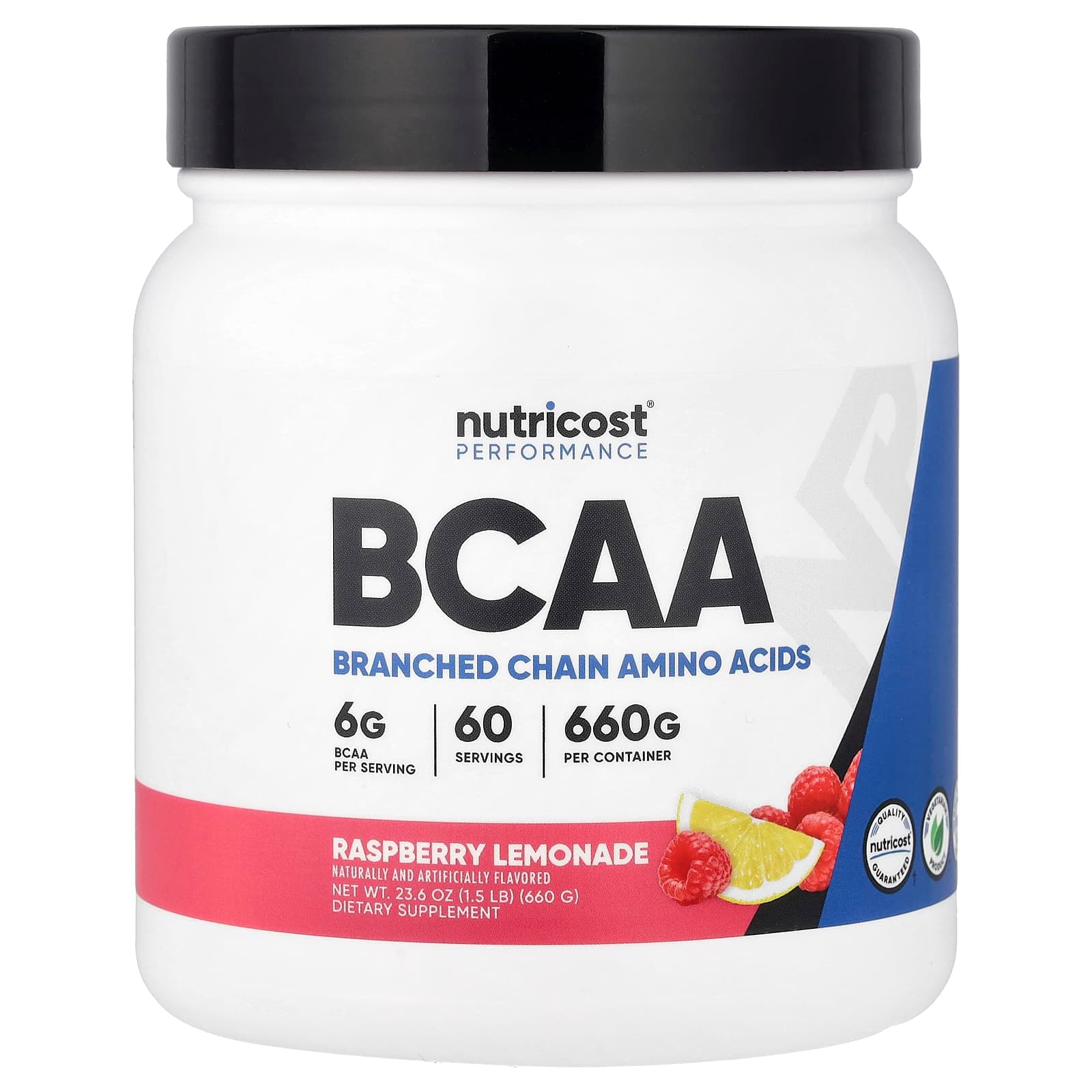 Nutricost Performance, BCAA – Raspberry Lemonade – 660 g de Nutricost
