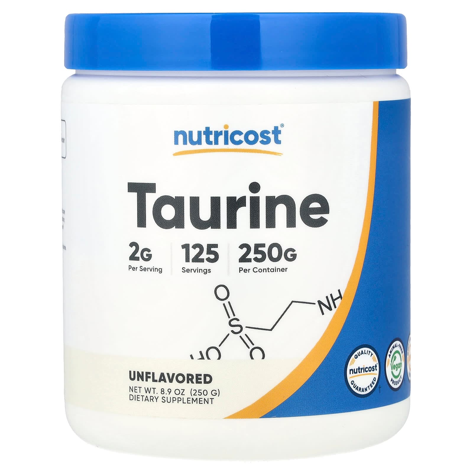Nutricost Taurine – Sans arôme – 250 g de Nutricost