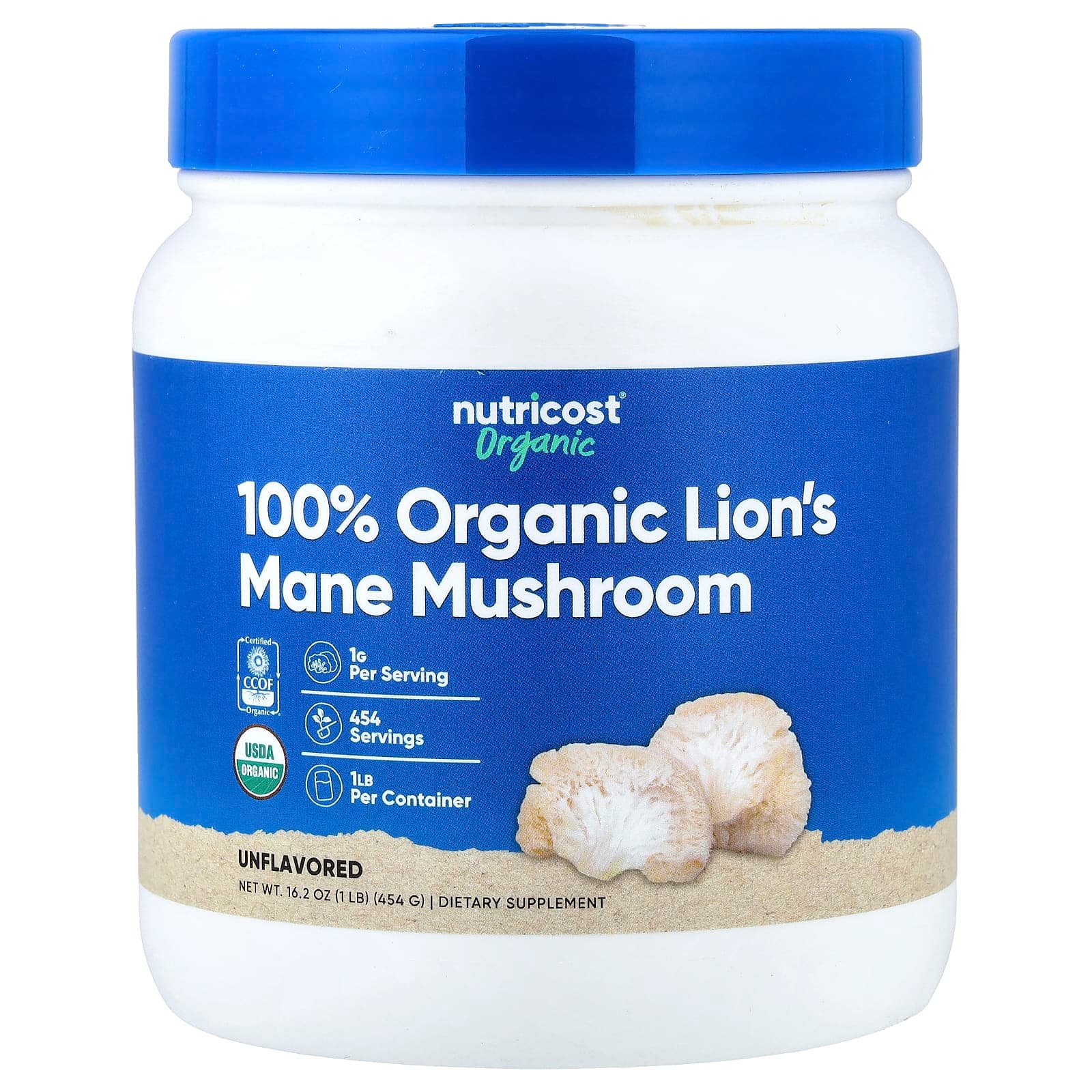 Nutricost Organic Lion's Mane Mushroom – Sans arôme – 454 g de Nutricost