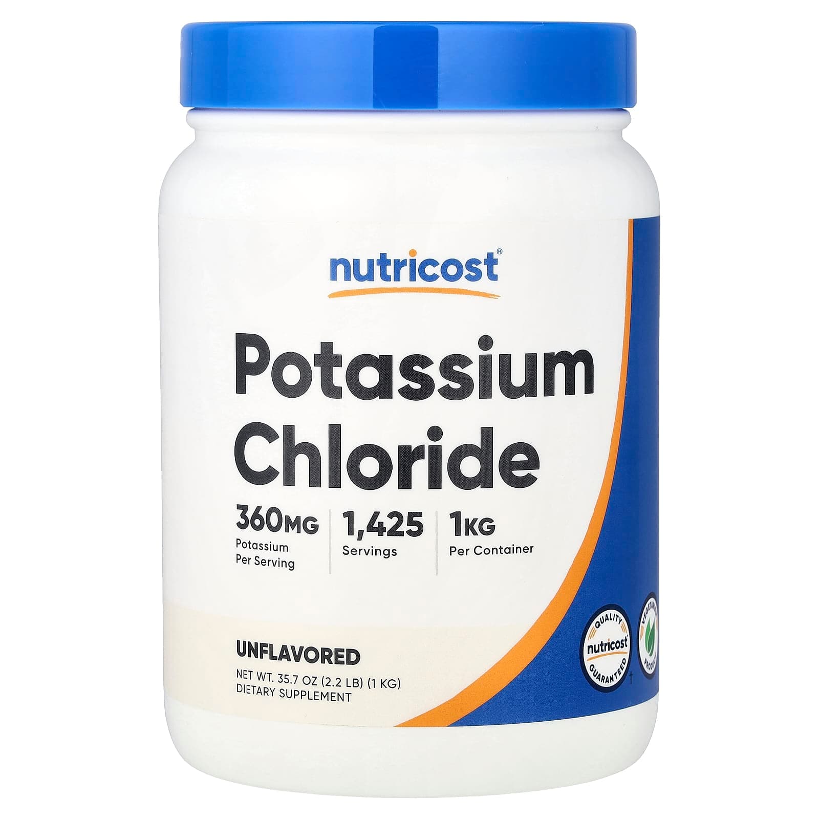 Nutricost Potassium Chloride – Sans arôme – 1 kg de Nutricost