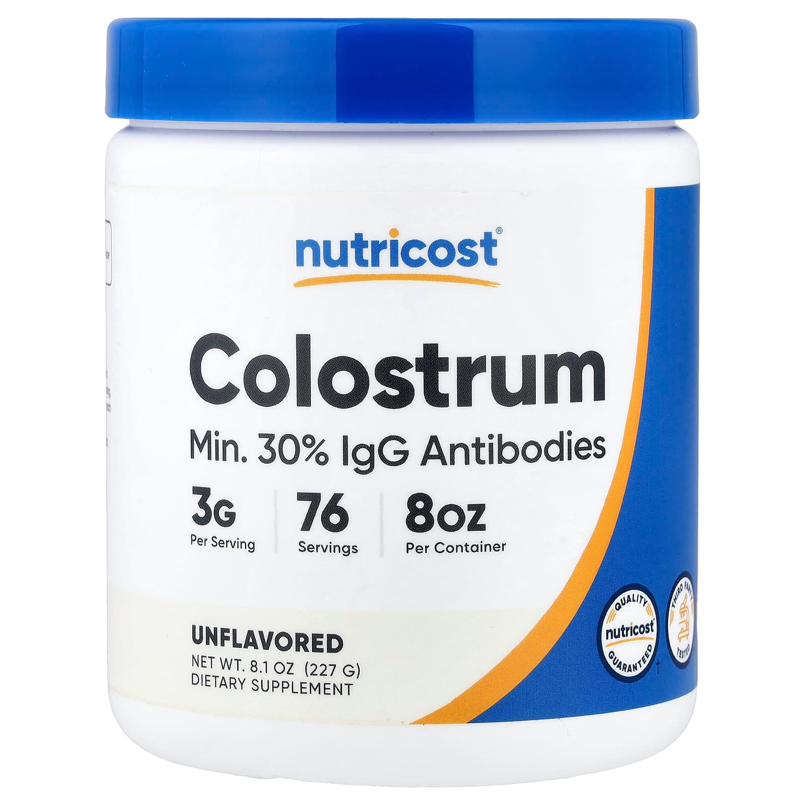 Nutricost Colostrum – Sans arôme – 227 g de Nutricost
