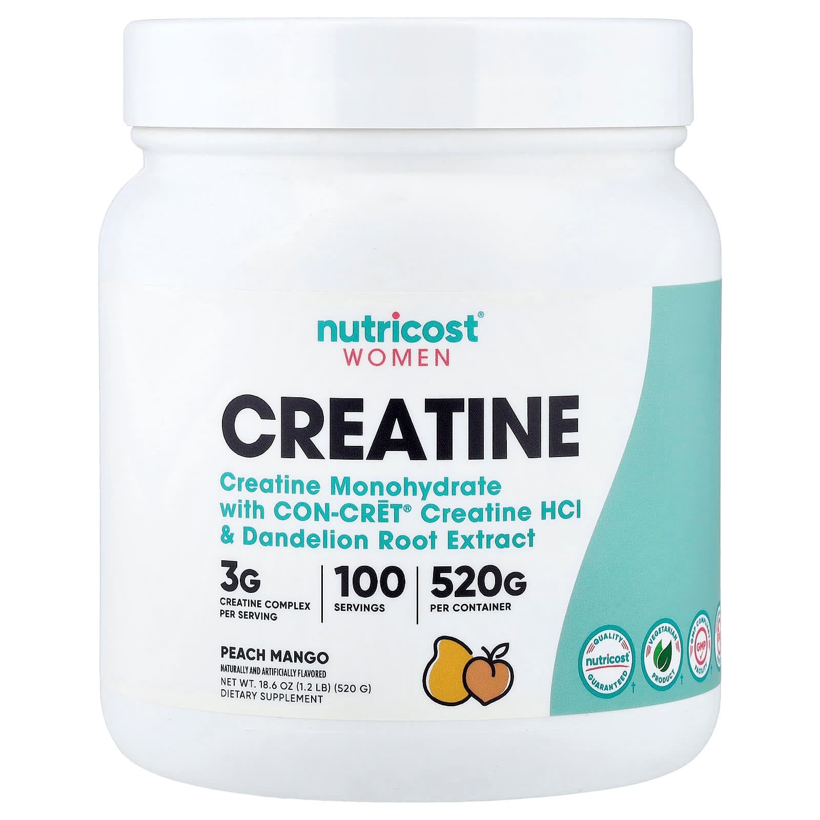 Nutricost Women, Creatine – Peach Mango – 520 g de Nutricost