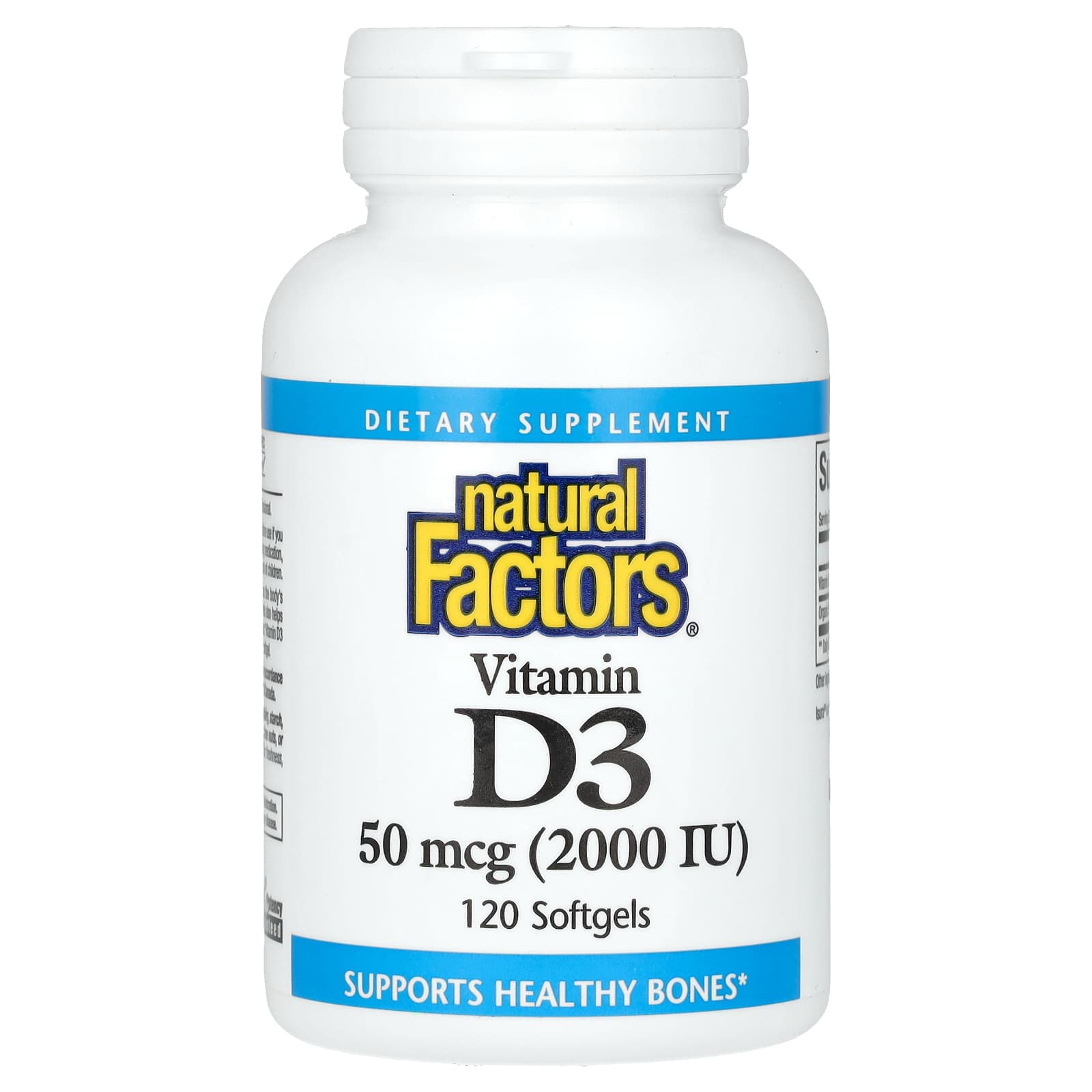 Natural Factors Vitamin D3 – 120 capsules molles de Natural Factors