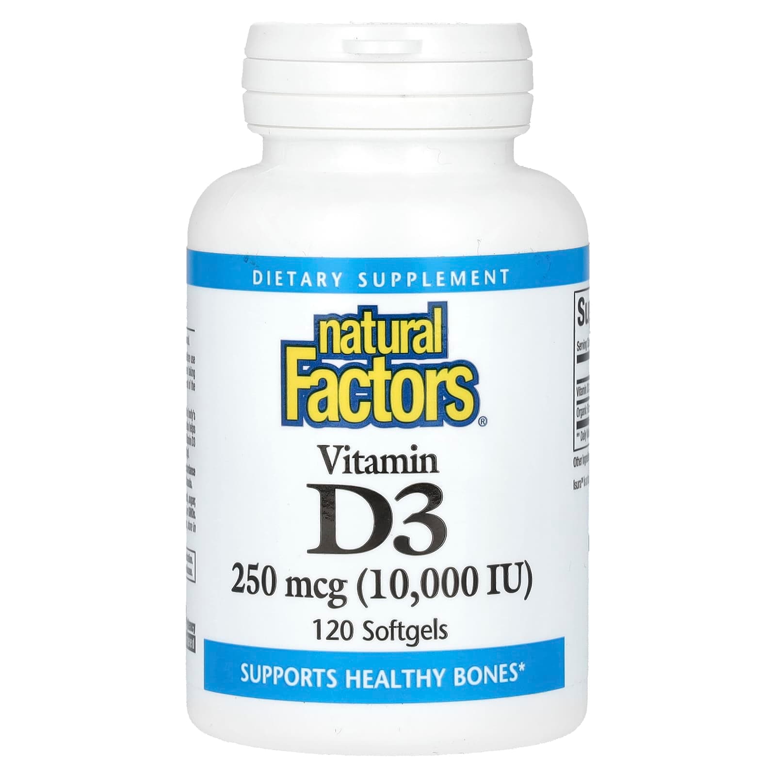 Natural Factors Vitamin D3 – 120 capsules molles de Natural Factors