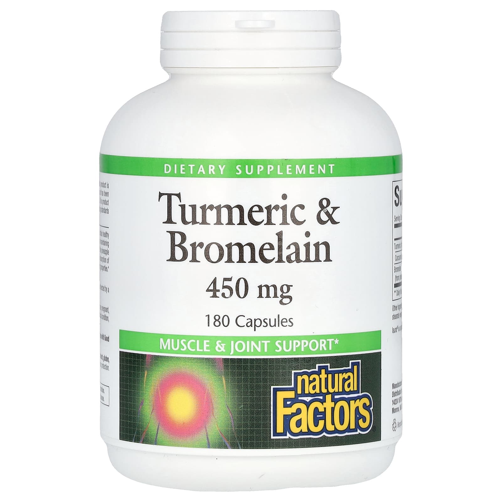 Natural Factors Turmeric & Bromelain – 180 gélules de Natural Factors