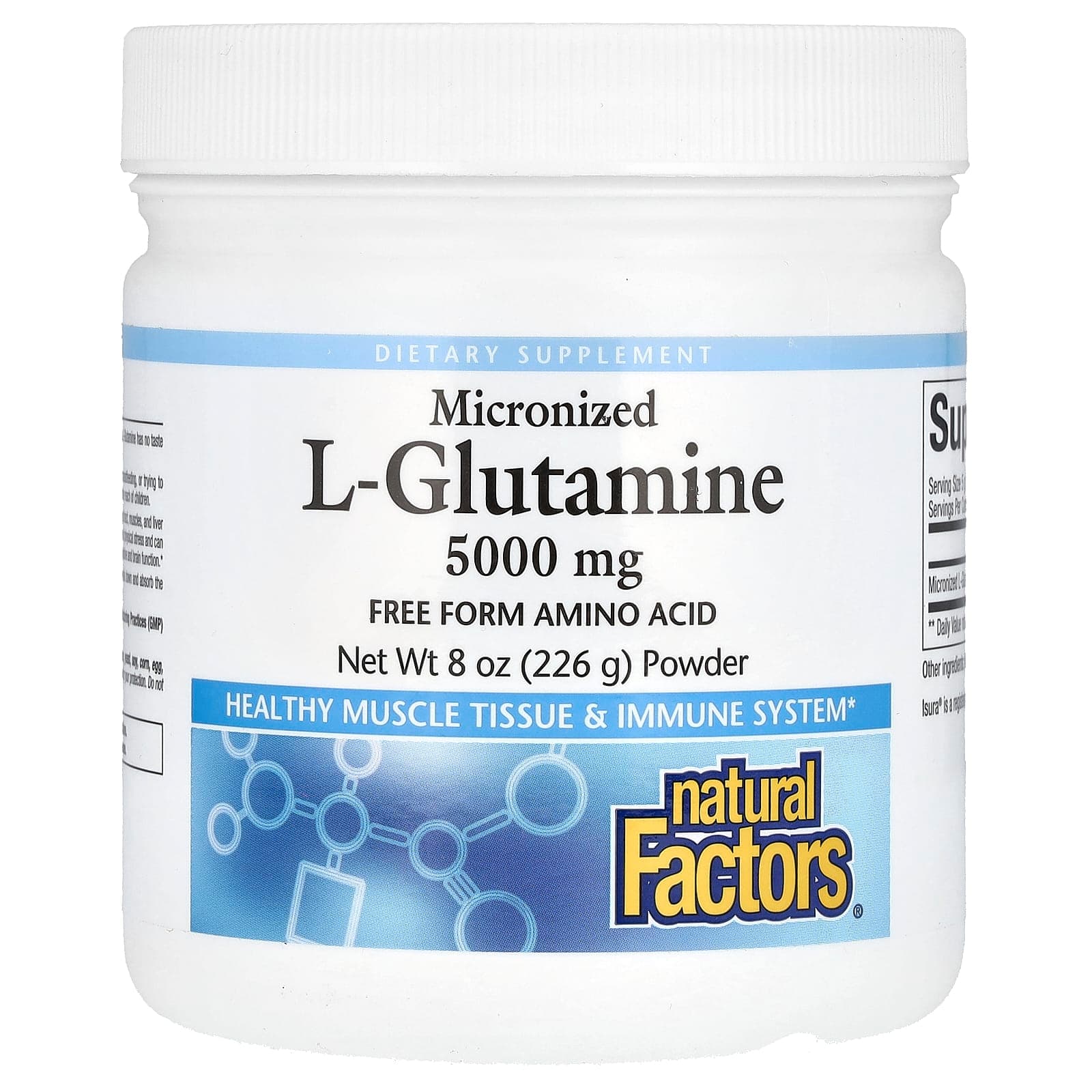 Natural Factors Micronized L-Glutamine Powder – 226 g de Natural Factors