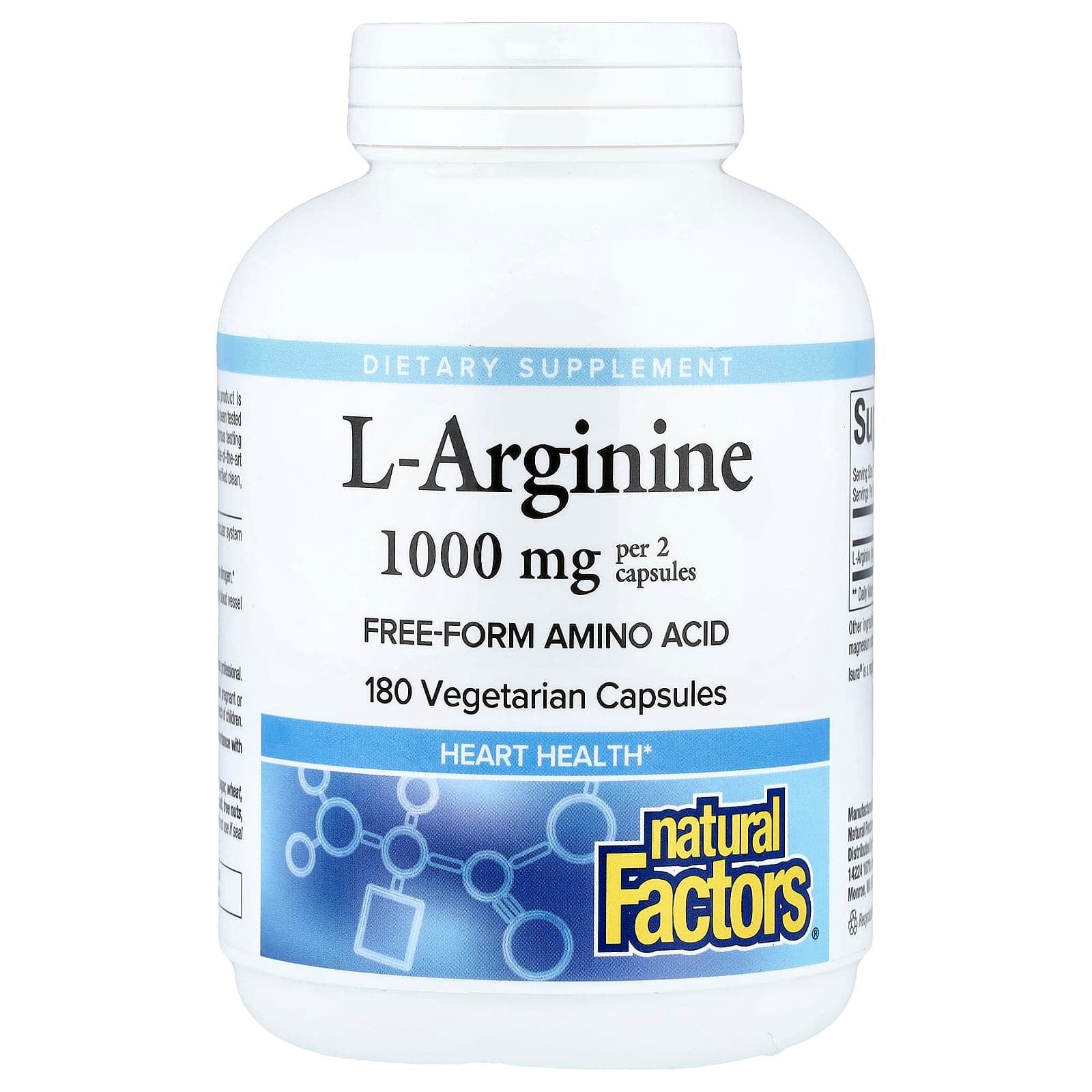 Natural Factors L-Arginine – 180 gélules végétales de Natural Factors