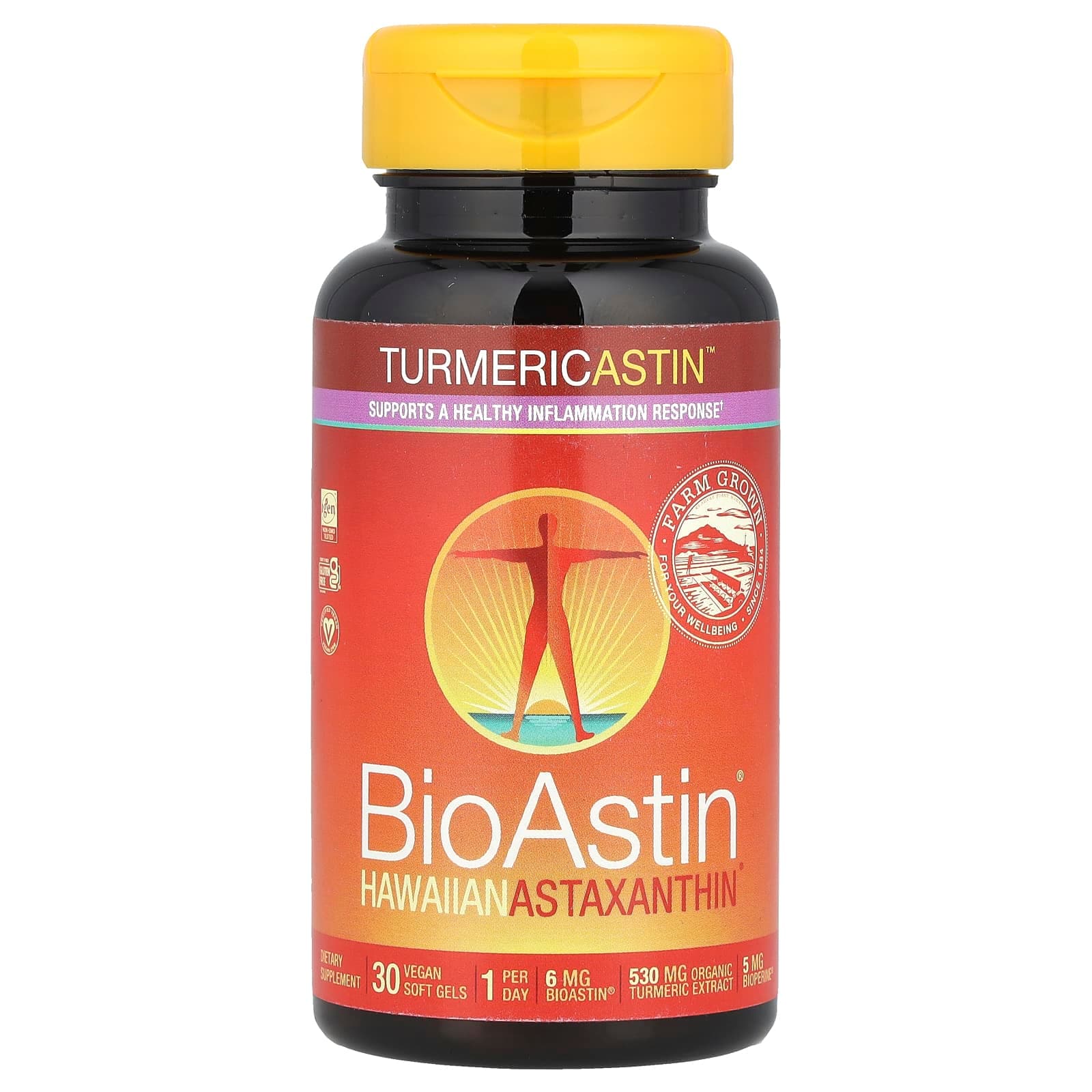 Nutrex Hawaii Turmericastin, BioAstin Hawaiian Astaxanthin, 30 Vegan Soft Gels de Nutrex Hawaii