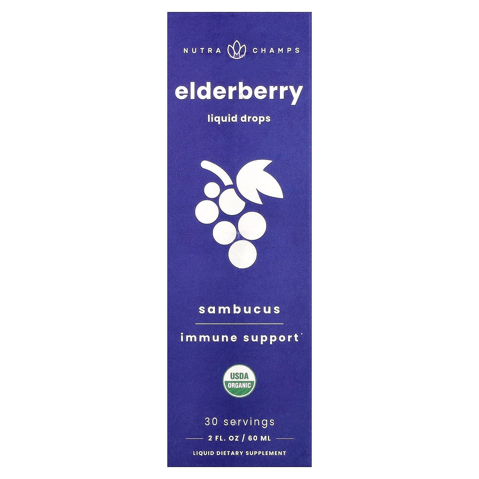 NutraChamps Elderberry, Sambucus, Liquid Drops – Elderberry – 60 ml de NutraChamps