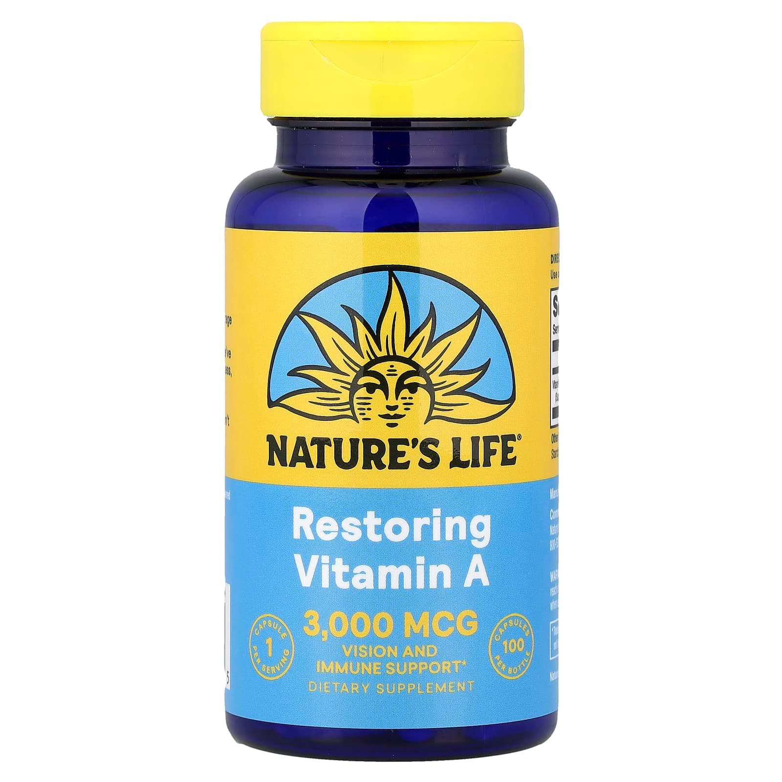 Nature's Life Vitamin A – 100 gélules de Nature's Life