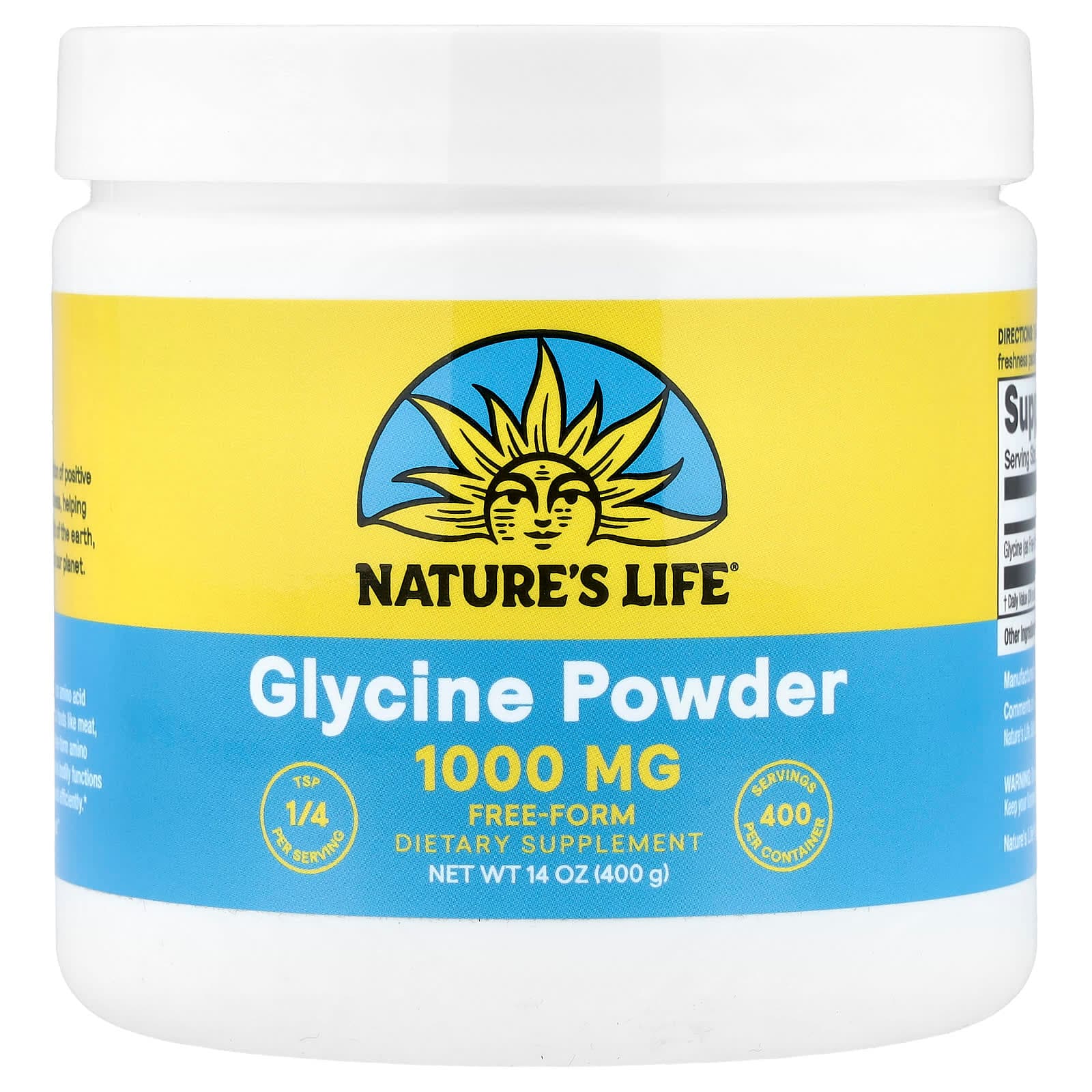 Nature's Life Glycine Powder – 400 g de Nature's Life