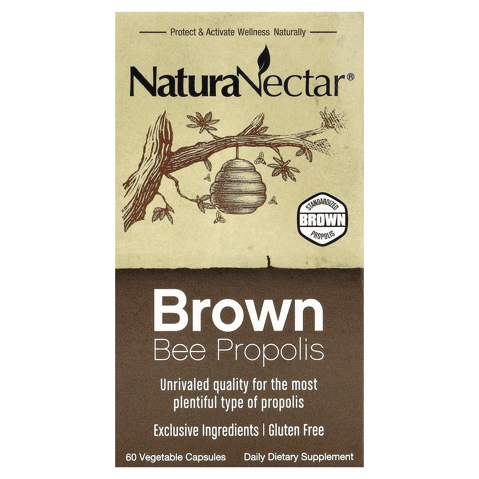 NaturaNectar Brown Bee Propolis, 60 Vegetable Capsules de NaturaNectar