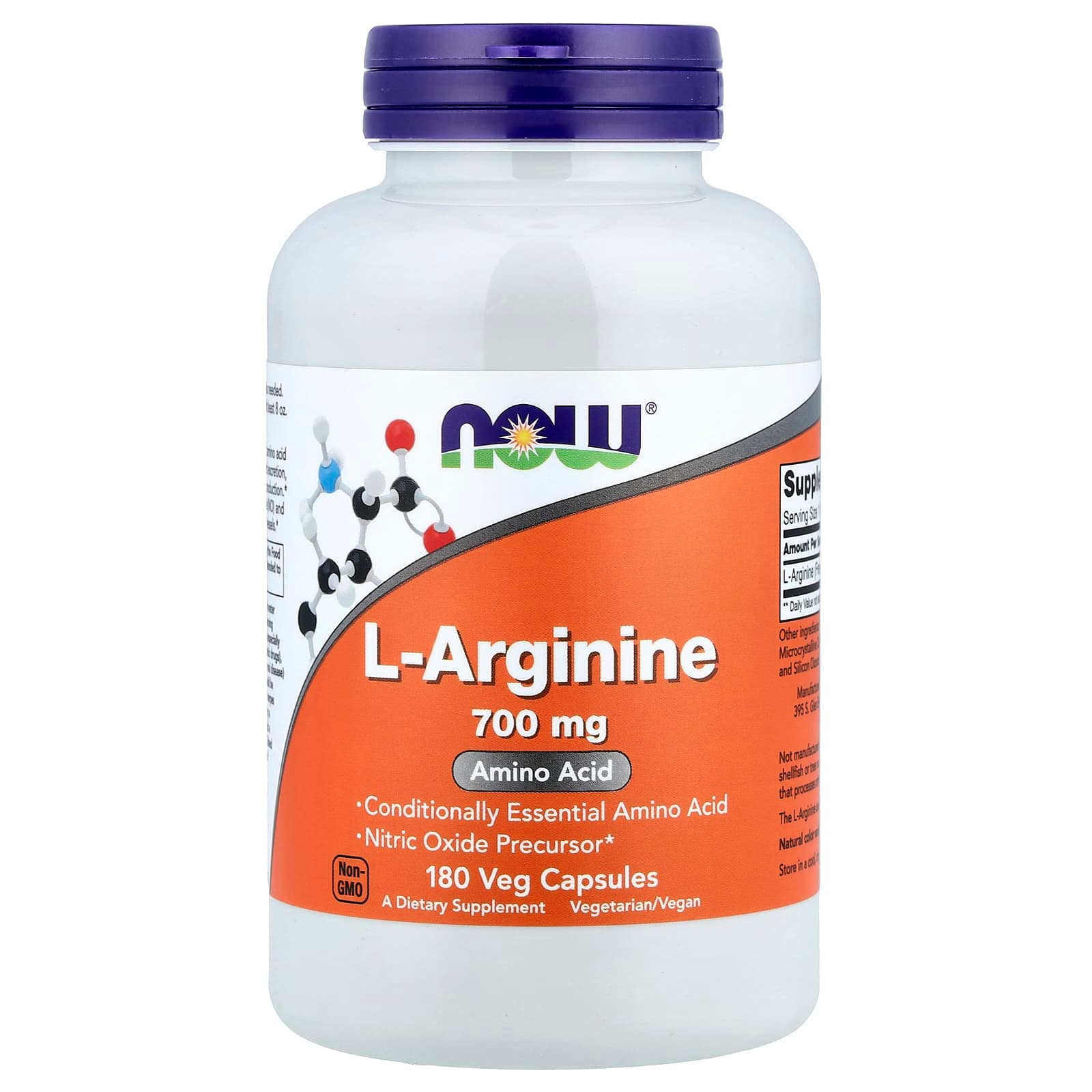 NOW Foods L-Arginine – 180 gélules végétales de NOW Foods